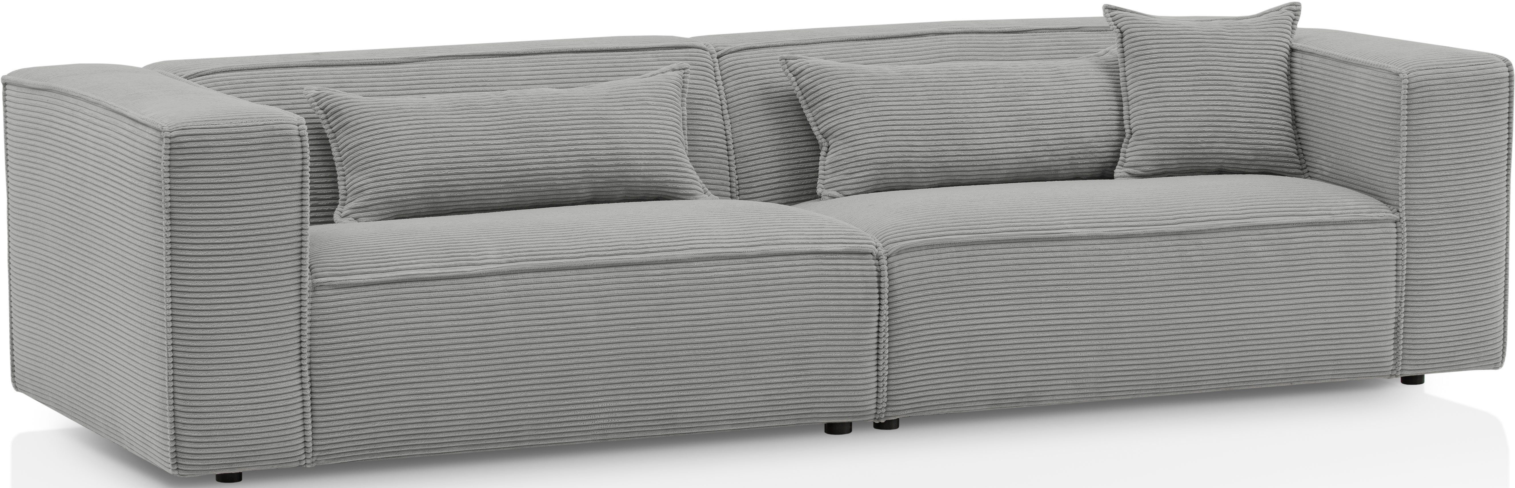 LeGer Home by Lena Gercke 3-zitsbank PIARA, bank met biesnaad, sofa in cord of linnenlook