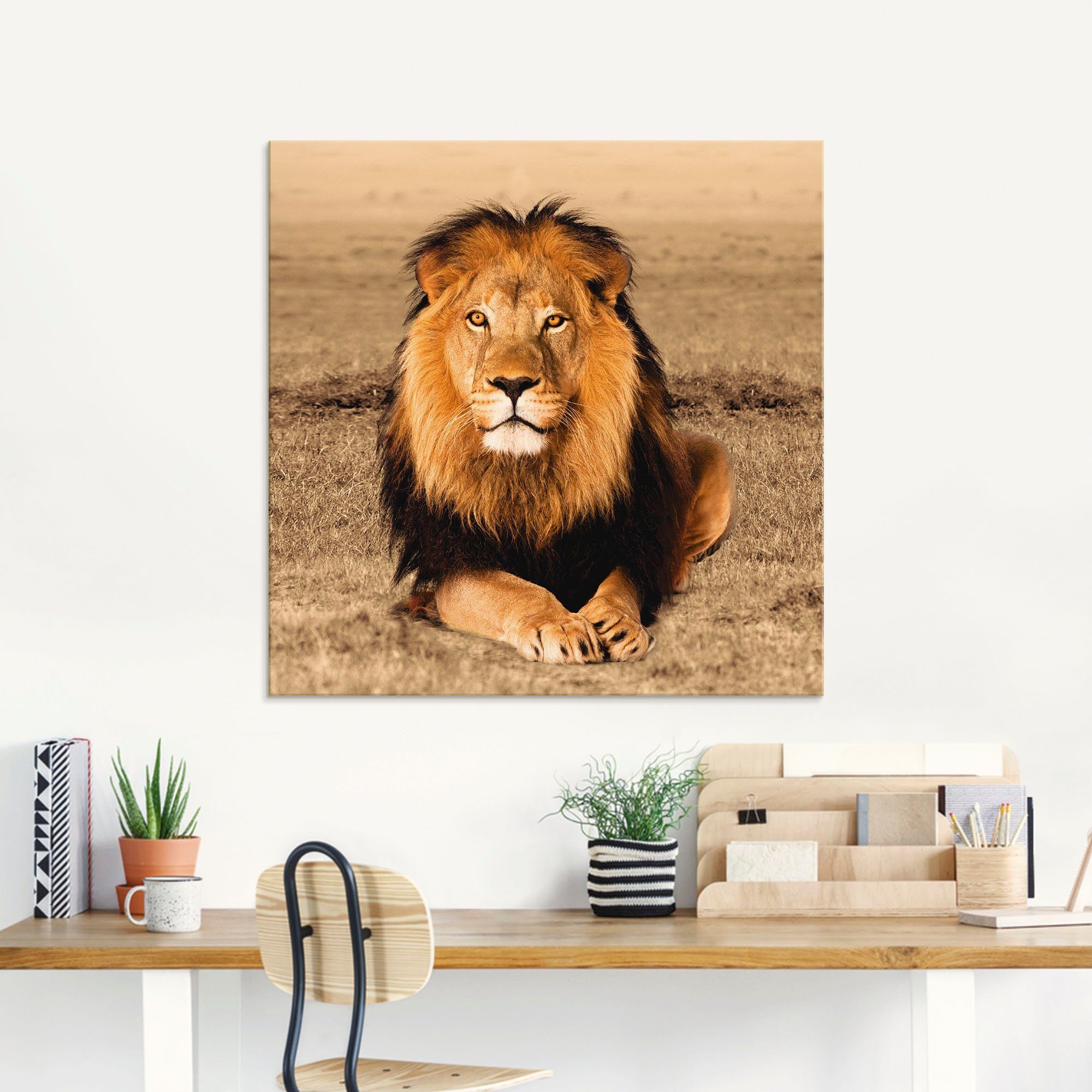 Artland Print op glas Leeuw