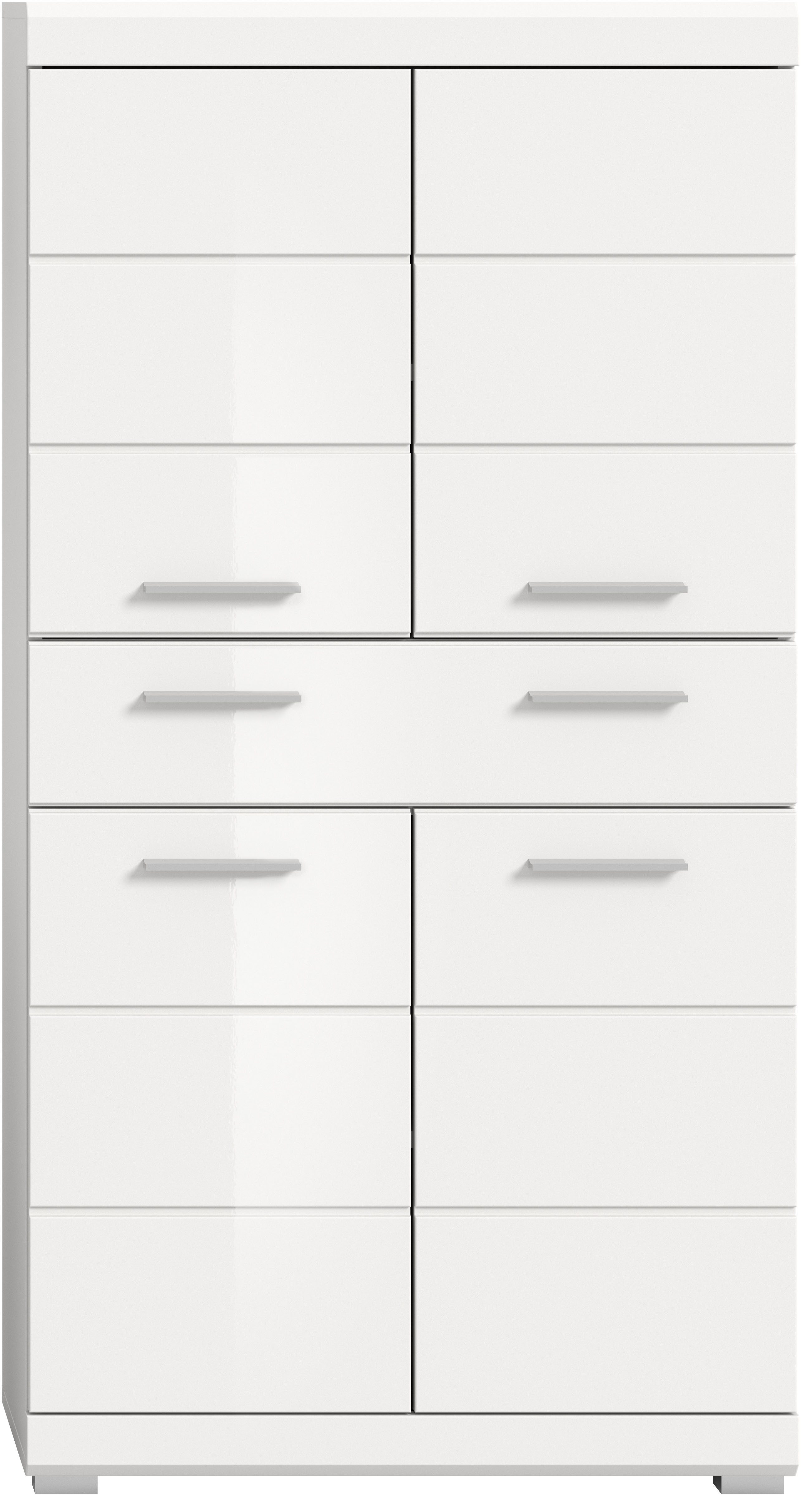 INOSIGN Halfhoge kast Siena, breedte 74 cm, 4 deuren, 1 lade, 4 vakken, MDF-front in verschillende kleuren verkrijgbaar, badkamermeubels, badkamerkast, kast, badkamer