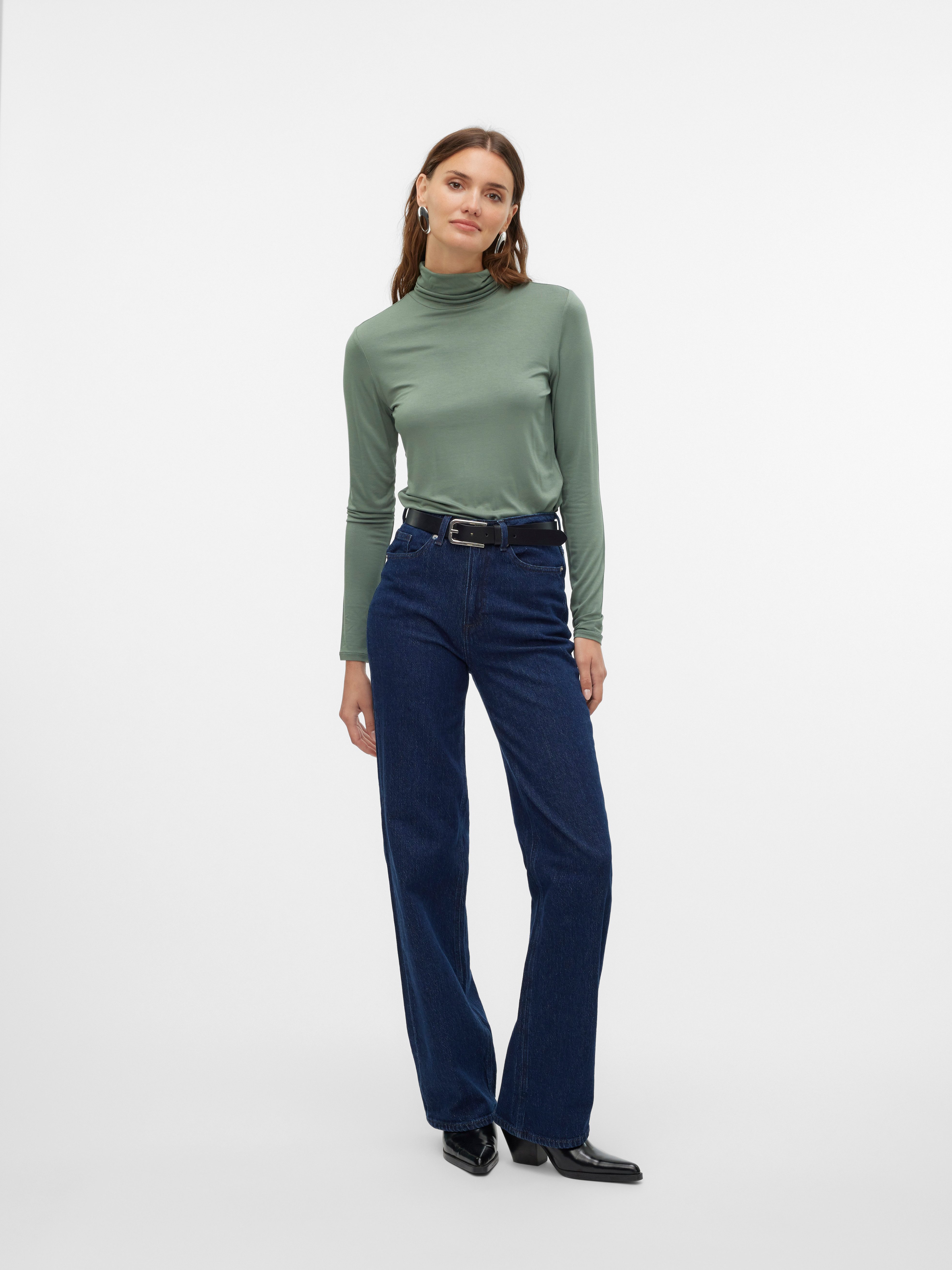 Vero Moda Shirt met lange mouwen VMALBERTE LS ROLLNECK TOP JRS NOOS