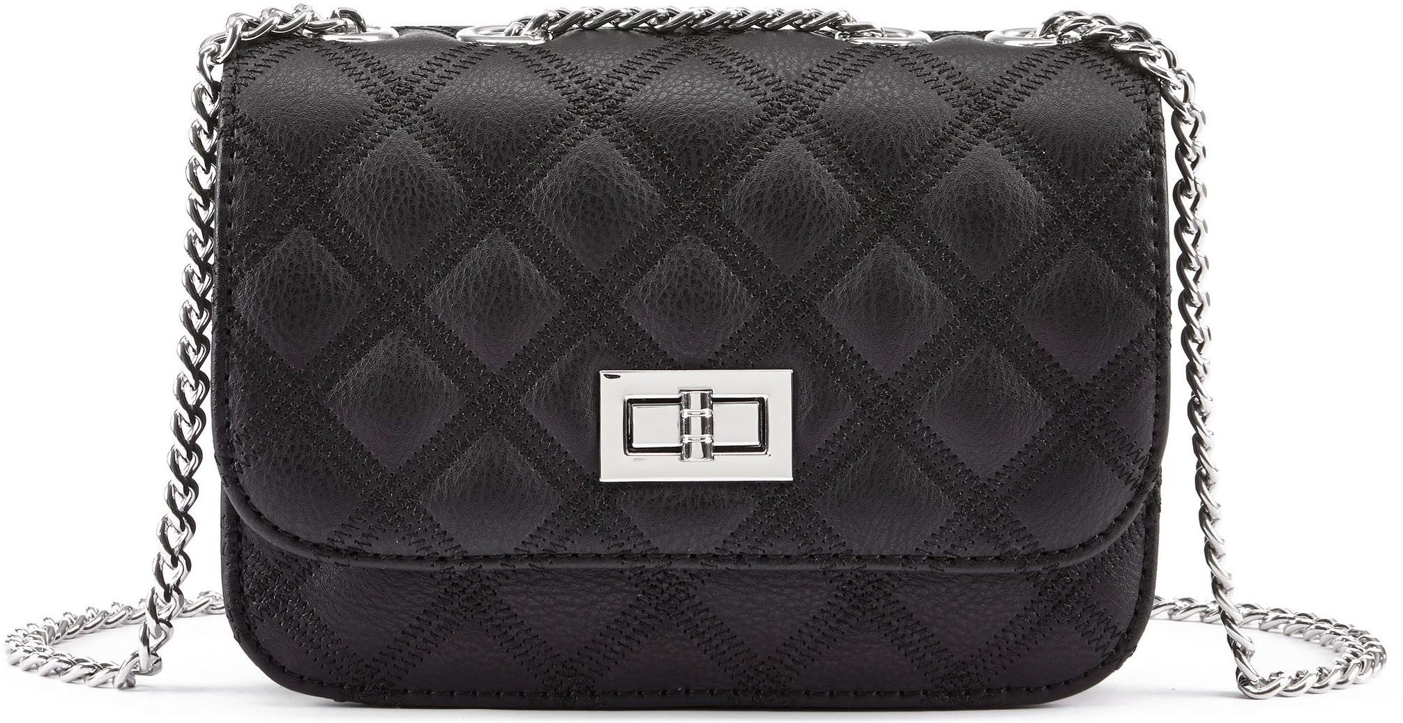 Lascana Schoudertas Minibag Handtas met kettinghengsel crossbody tas VEGAN