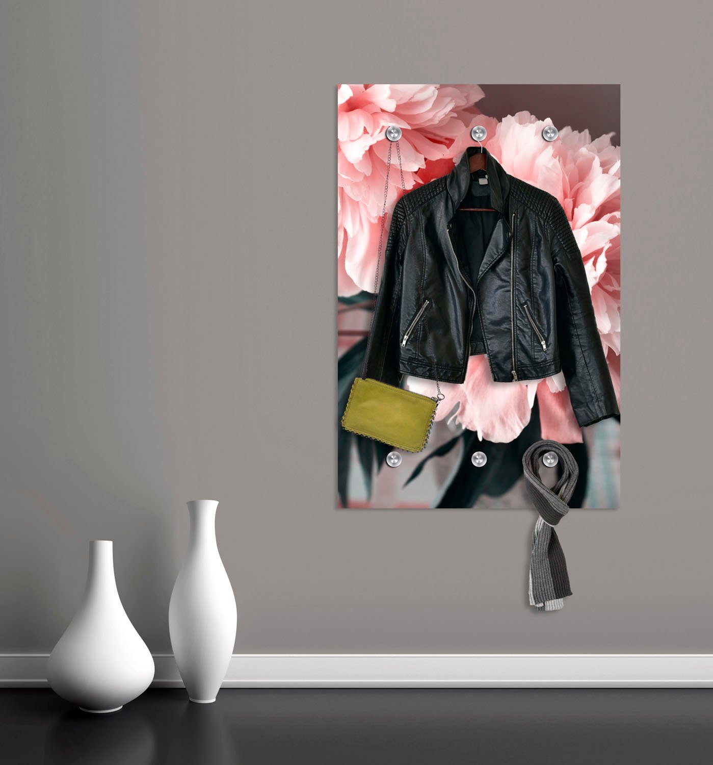 queence Kapstok Bloem met 6 haken, 80 x 120 cm