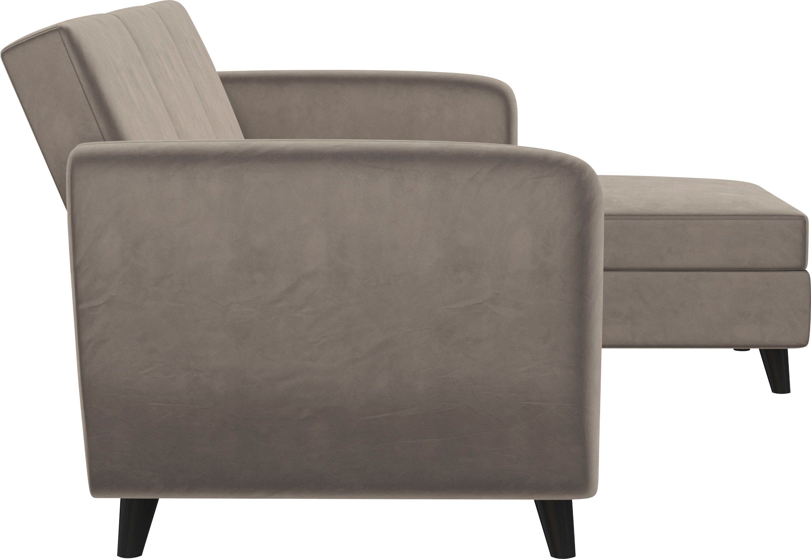 Dorel Home Hoekbank Perry, L-vorm Rugleuning, verschillende kleurvarianten, zithoogte 43 cm, breedte 219 cm