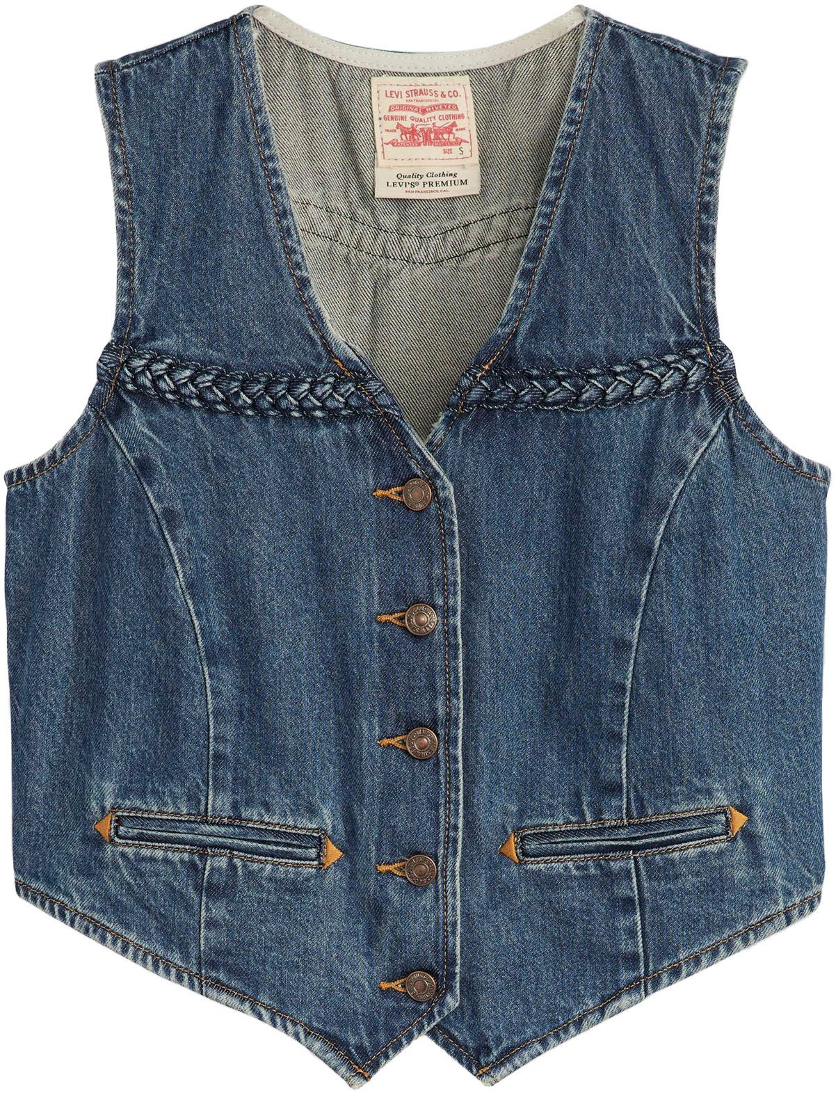 Levi's® Jeansgilet BRAIDED VEST met decoratieve stiksels