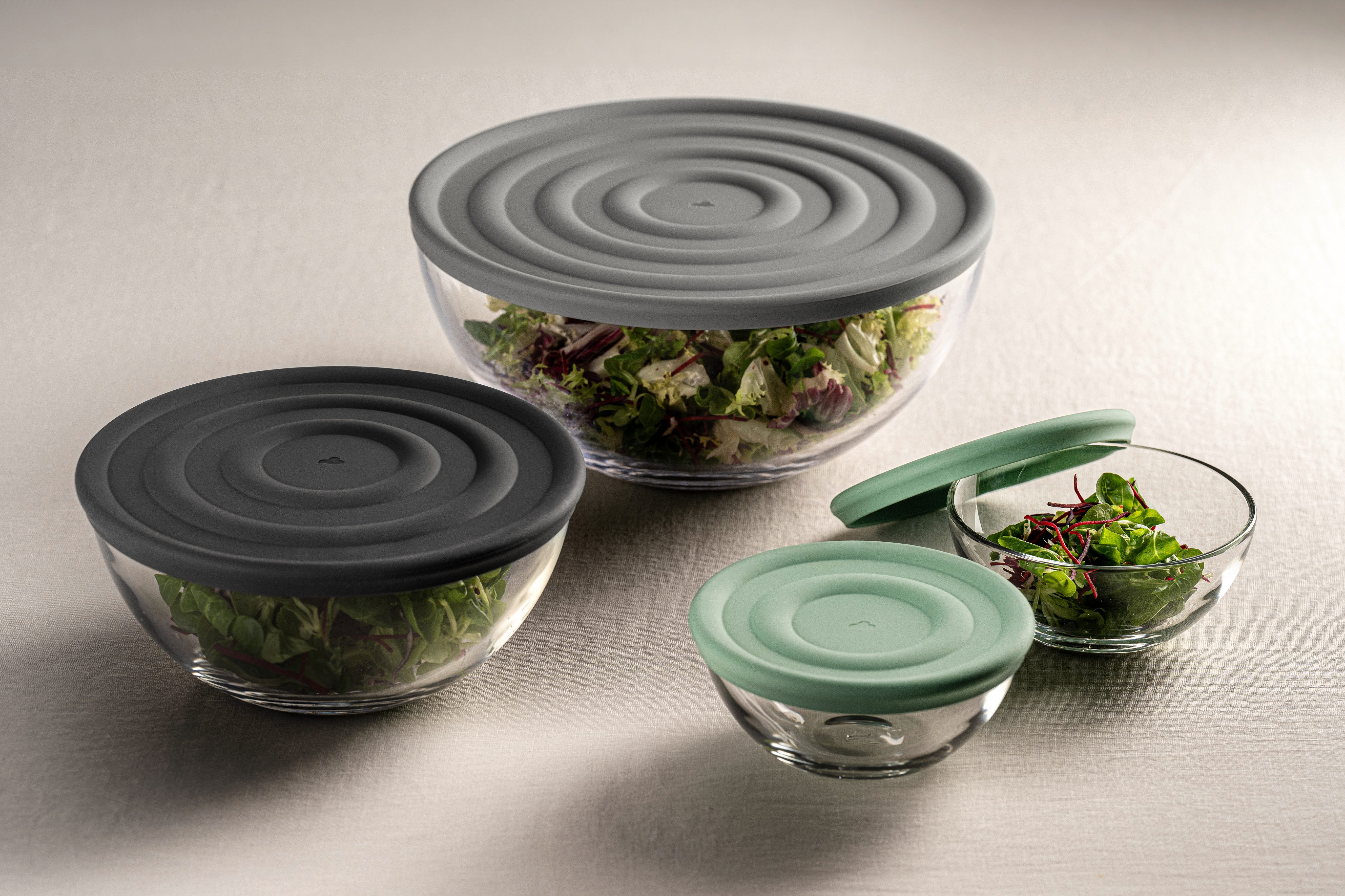 LEONARDO Schaal Kom set CUCINA, 6-delig, 3 kommen met siliconen deksel (set, 6-delig)