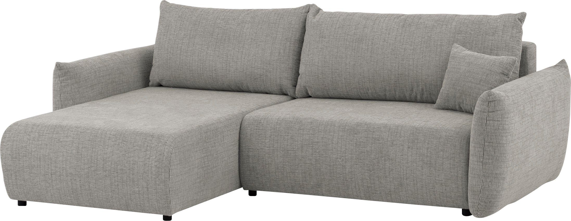 INOSIGN Hoekbank MAVAS bedbank met bedkist, L-model, ca. 257/127 cm (ligoppervlak 212/145 cm), ribfluweel, chenille, structuur