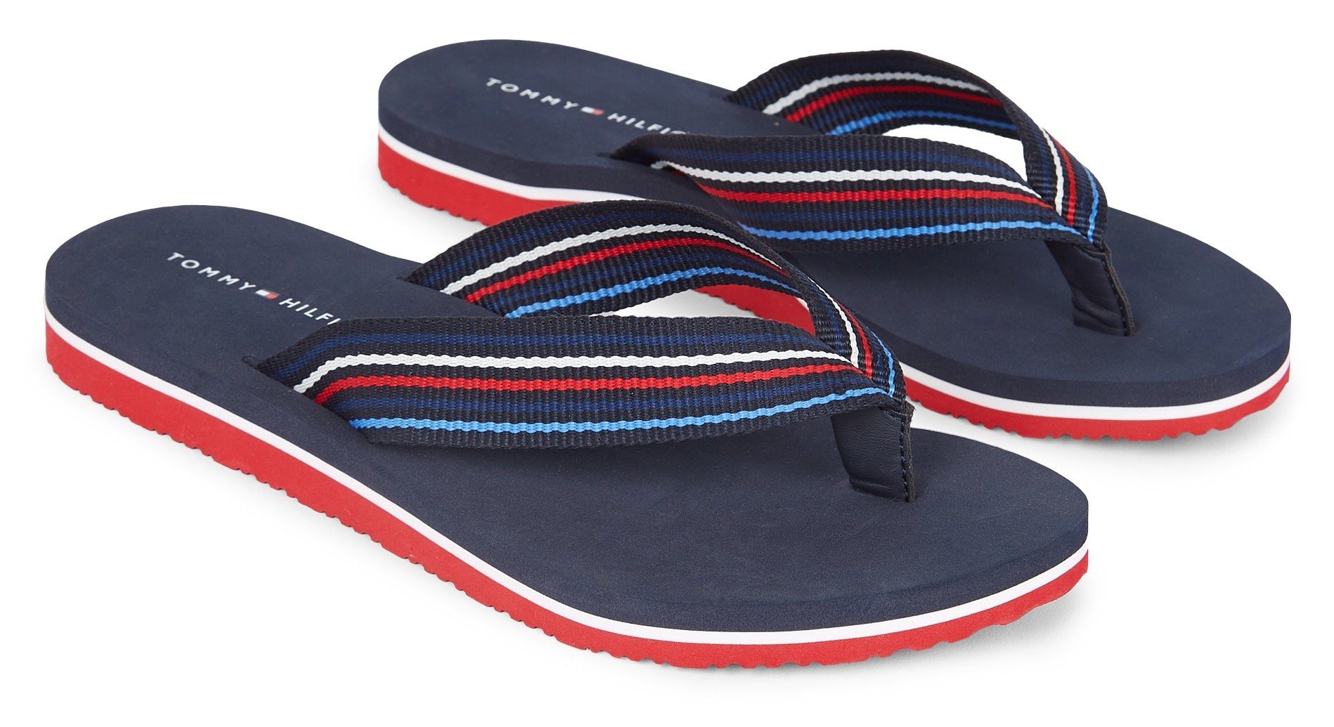 Tommy Hilfiger Teenslippers TH STRIPES BEACH SANDAL , zomerschoen, slippers, poolslides met...