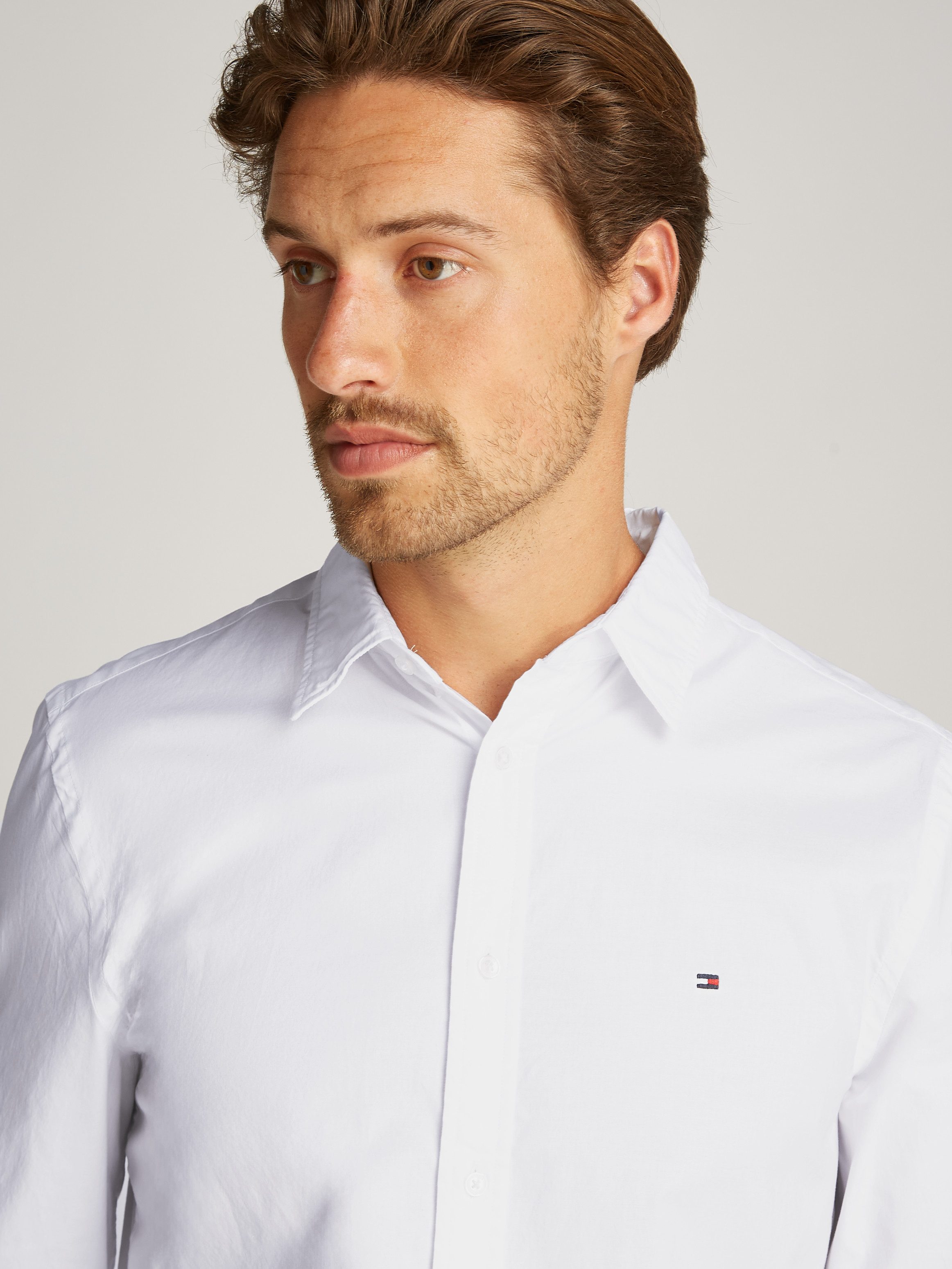 Tommy Hilfiger Businessoverhemd FLEX POPLIN KENT COLLAR SF SHIRT