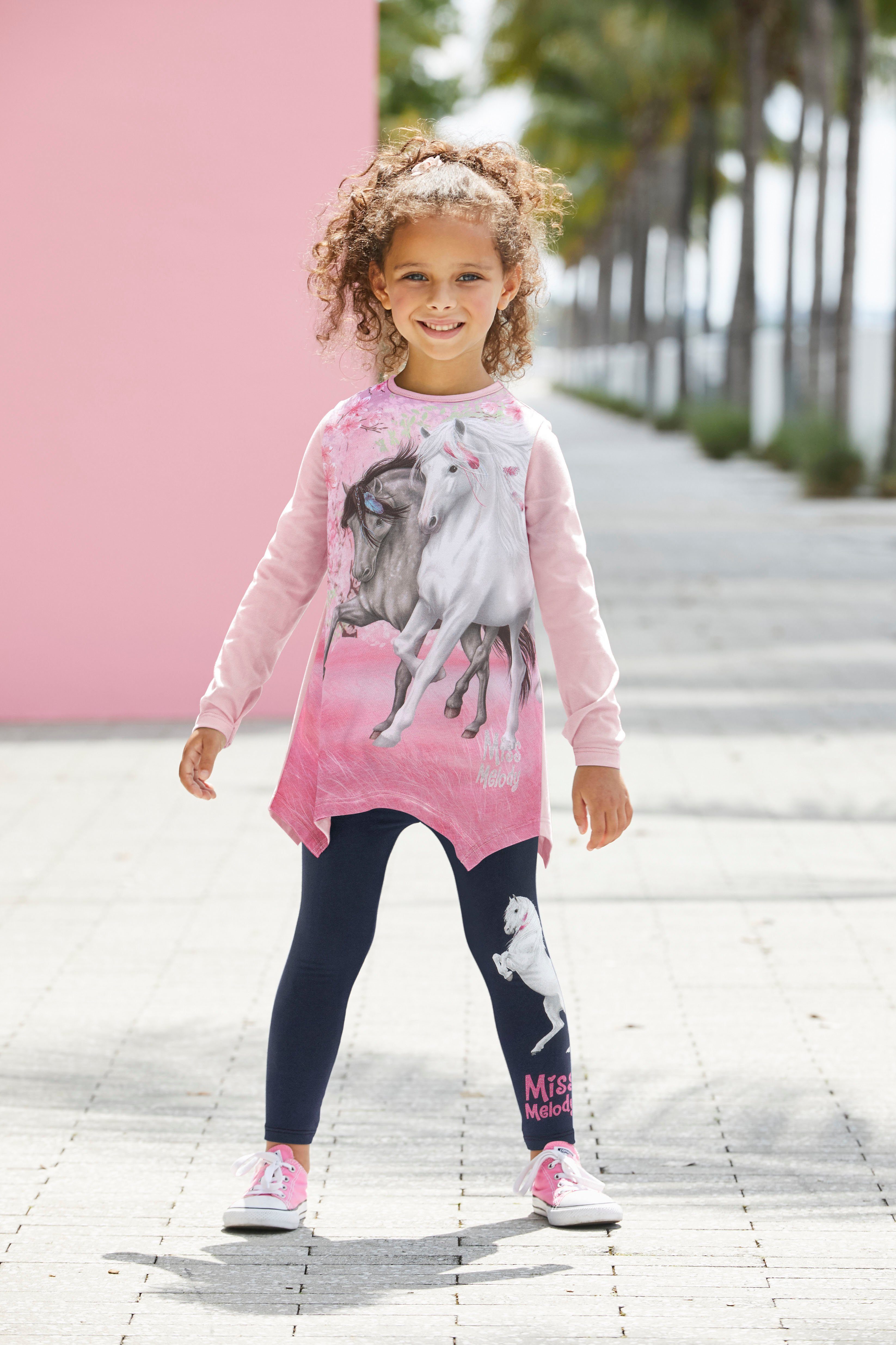 Miss Melody Shirt & legging met mooi paardenmotief (set, 2-delig)