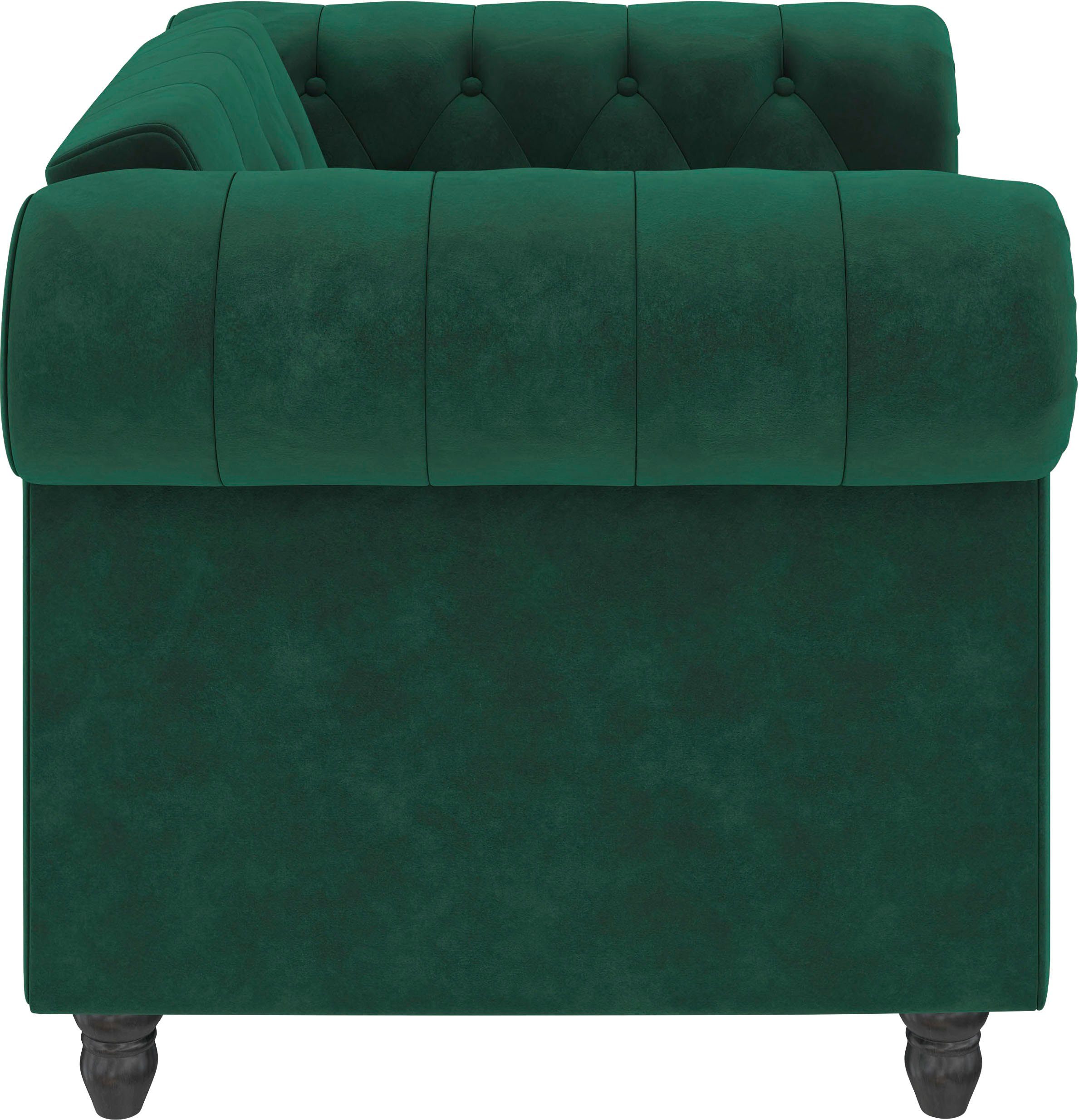 Dorel Home Chesterfield-fauteuil Felix met rugleuning 3-voudig verstelbaar, benen massief hout, zithoogte 46 cm
