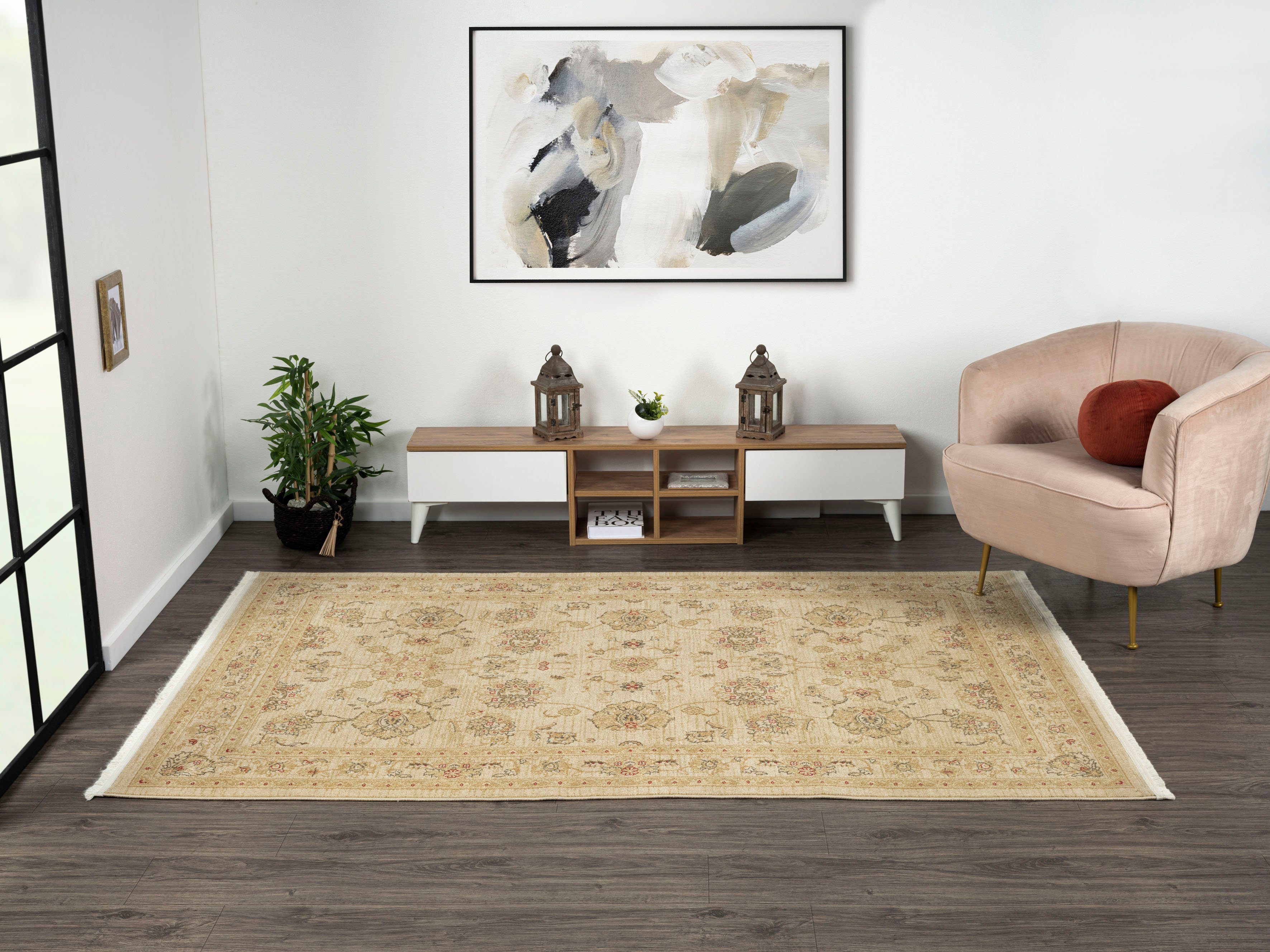 Myflair Möbel & Accessoires Vloerkleed Maryam 4 Kortpolig, oosters uiterlijk, edele glans, met franjes, bijzonder zacht