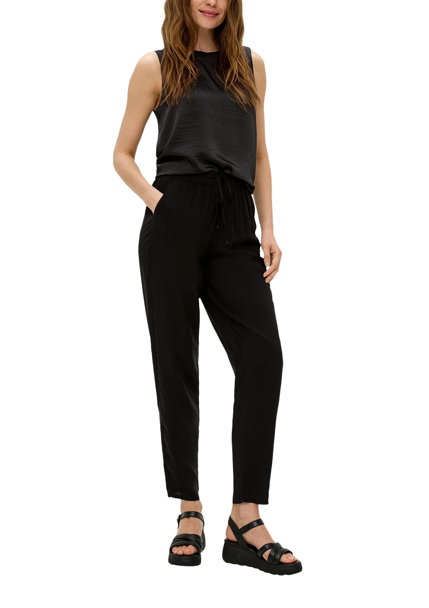 s.Oliver Joggingbroek met elastische band en strikbandjes