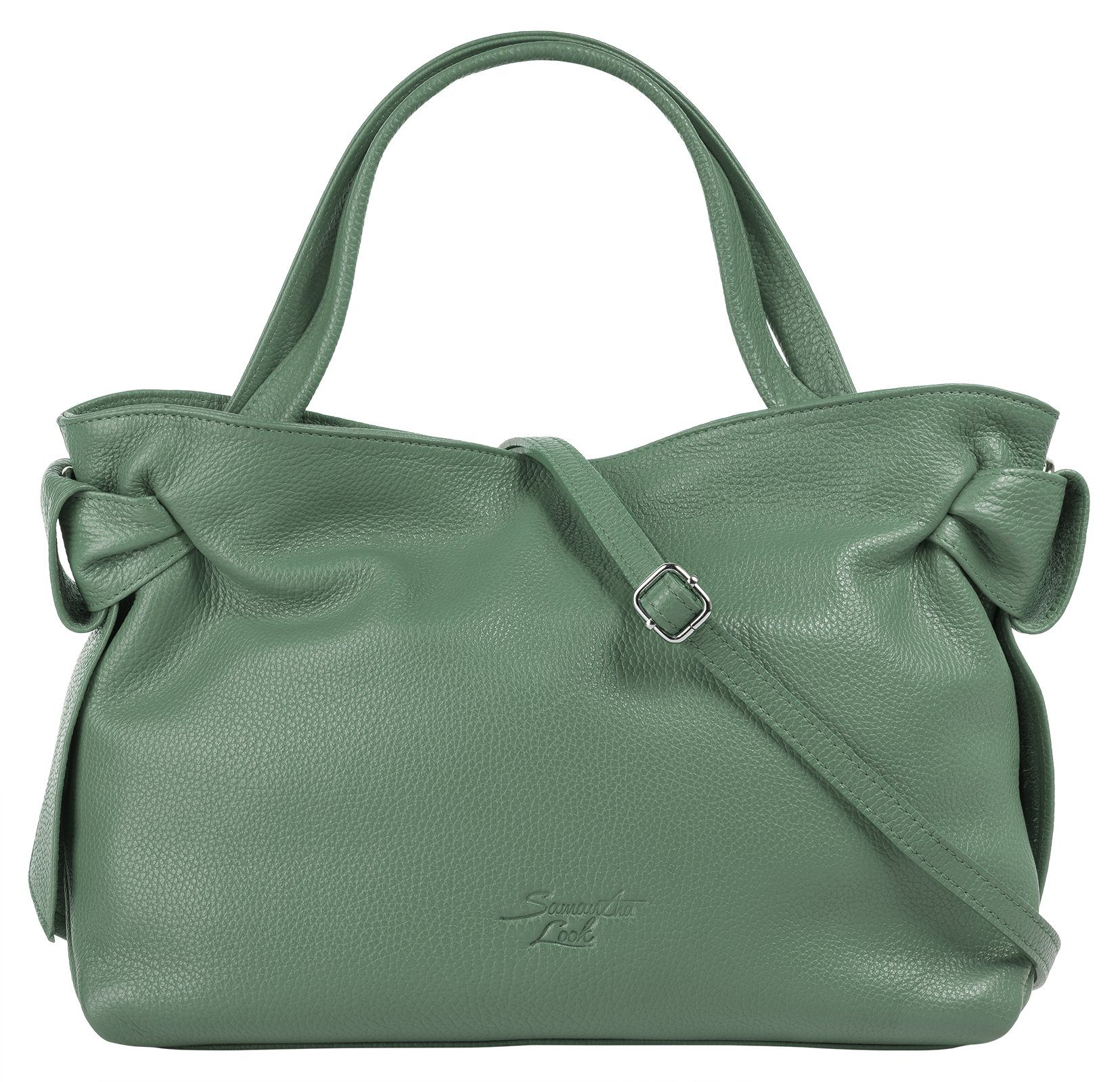 Samantha Look Tas echt leer, made in italy dames tassen groen