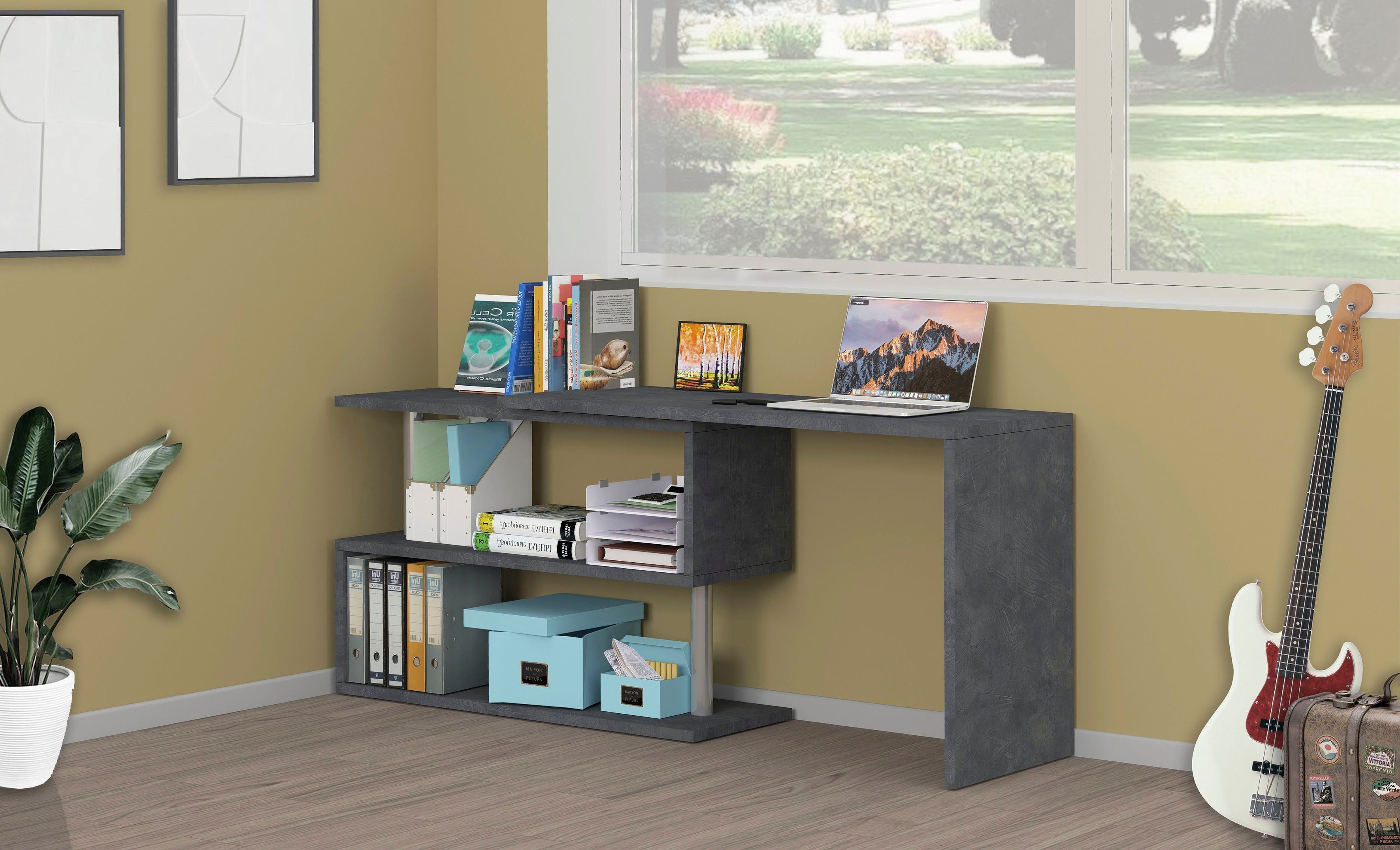 INOSIGN Bureau Volta, Made in Italy multifunctioneel - als computertafel, hoekbureau of sideboard
