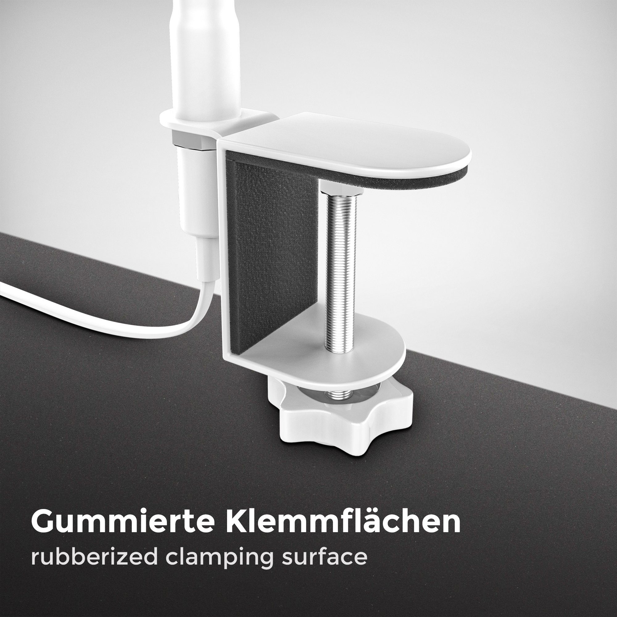 B.K.Licht Tafellamp Klemlicht, warmwit, flexibele zwaanhal, wipschakelaar, metaal (1 stuk)