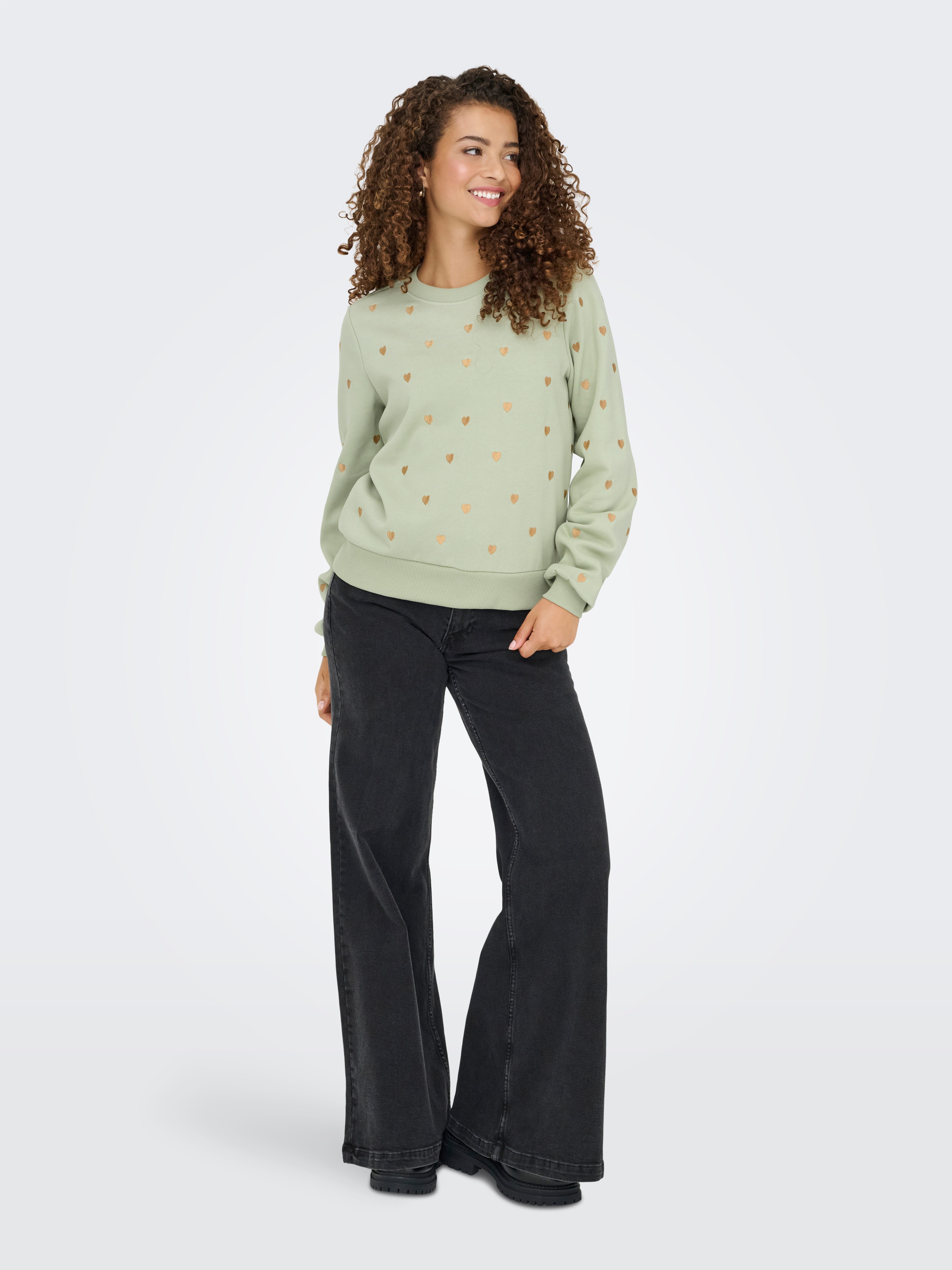 Only Sweatshirt ONLATIKA L/S O-NECK GLITTER EMB. BOX SWT
