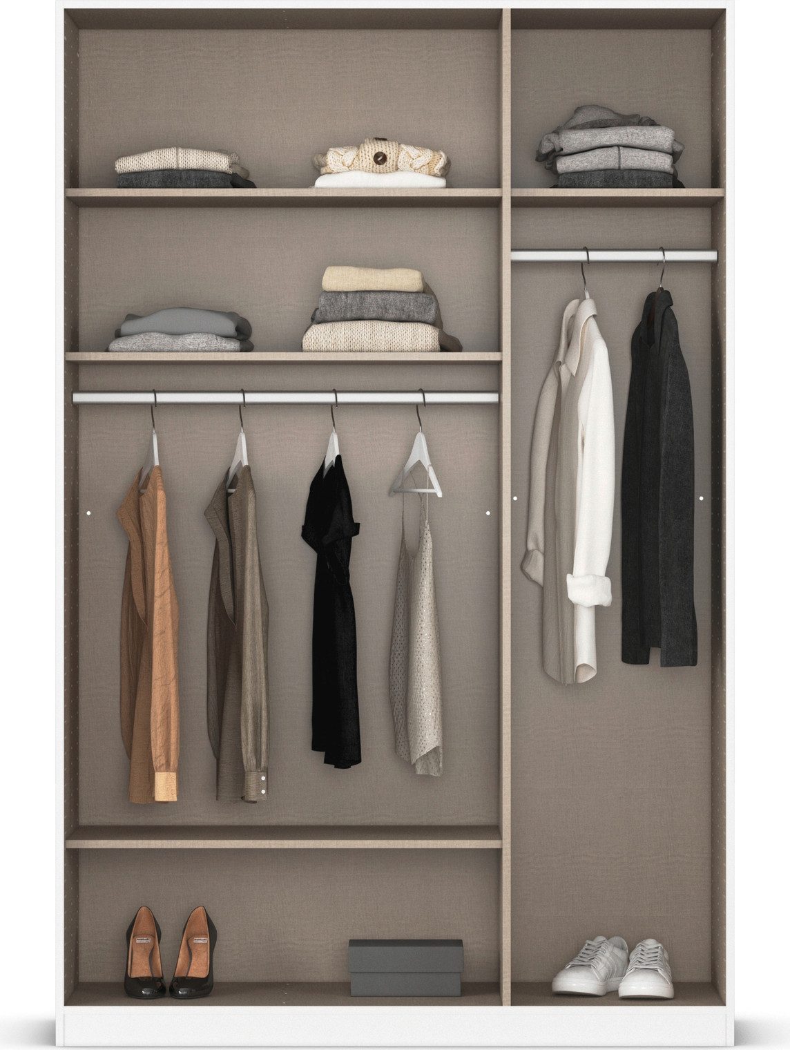 rauch Draaideurkast Kledingkast kast garderobe AGORDO met decor- of hoogglansfront doordachte binnenuitrusting, in 6 breedtes en 2 hoogtes made in germany