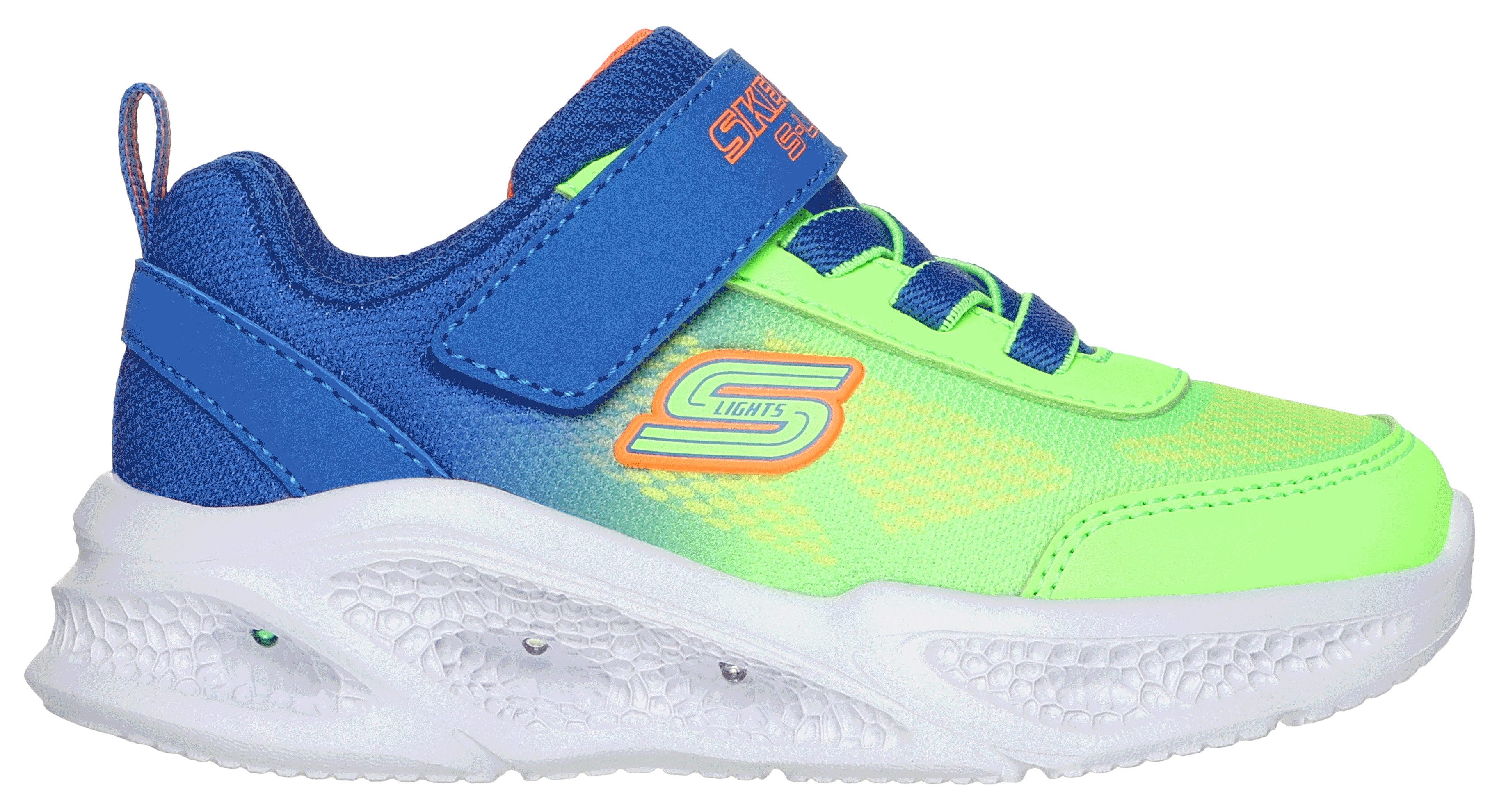 Skechers Babyschoentjes SKECHERS METEOR-LIGHTS , blink-klittenbandschoen om in te glijden, neon, maat sjabloon om te downloaden