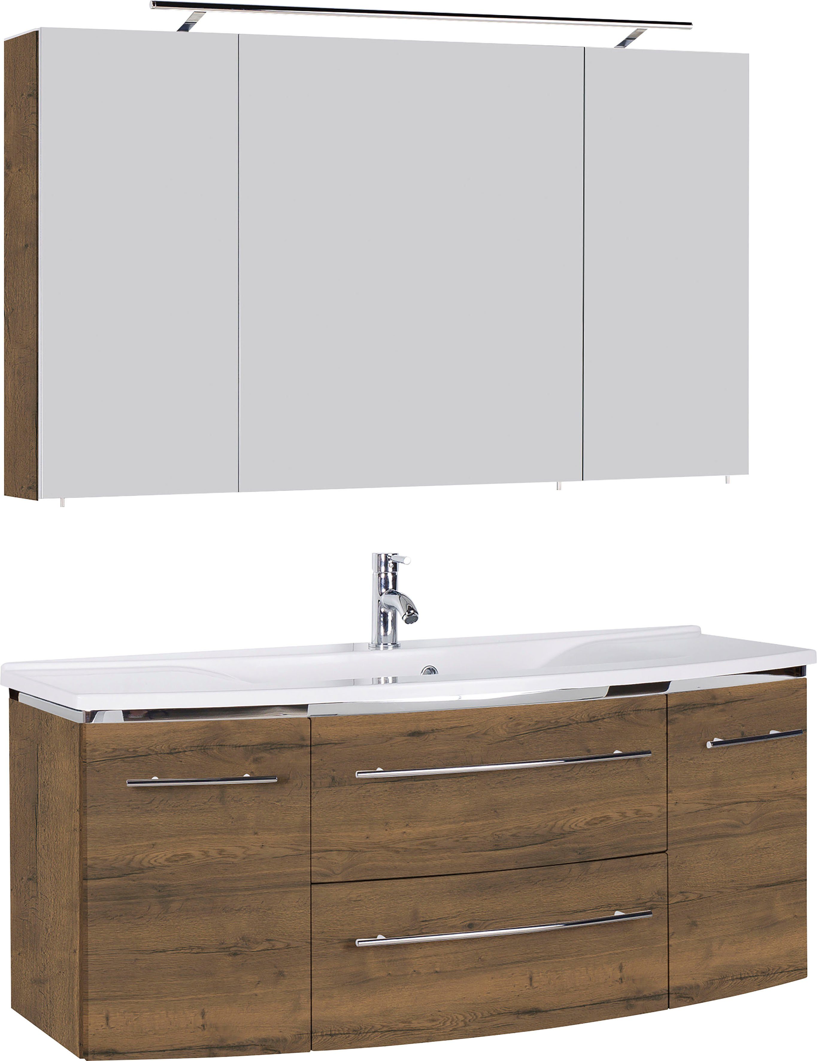 MARLIN Badkamerserie 3040 , breedte 120 cm (2-delig) badmeubelsets bruin