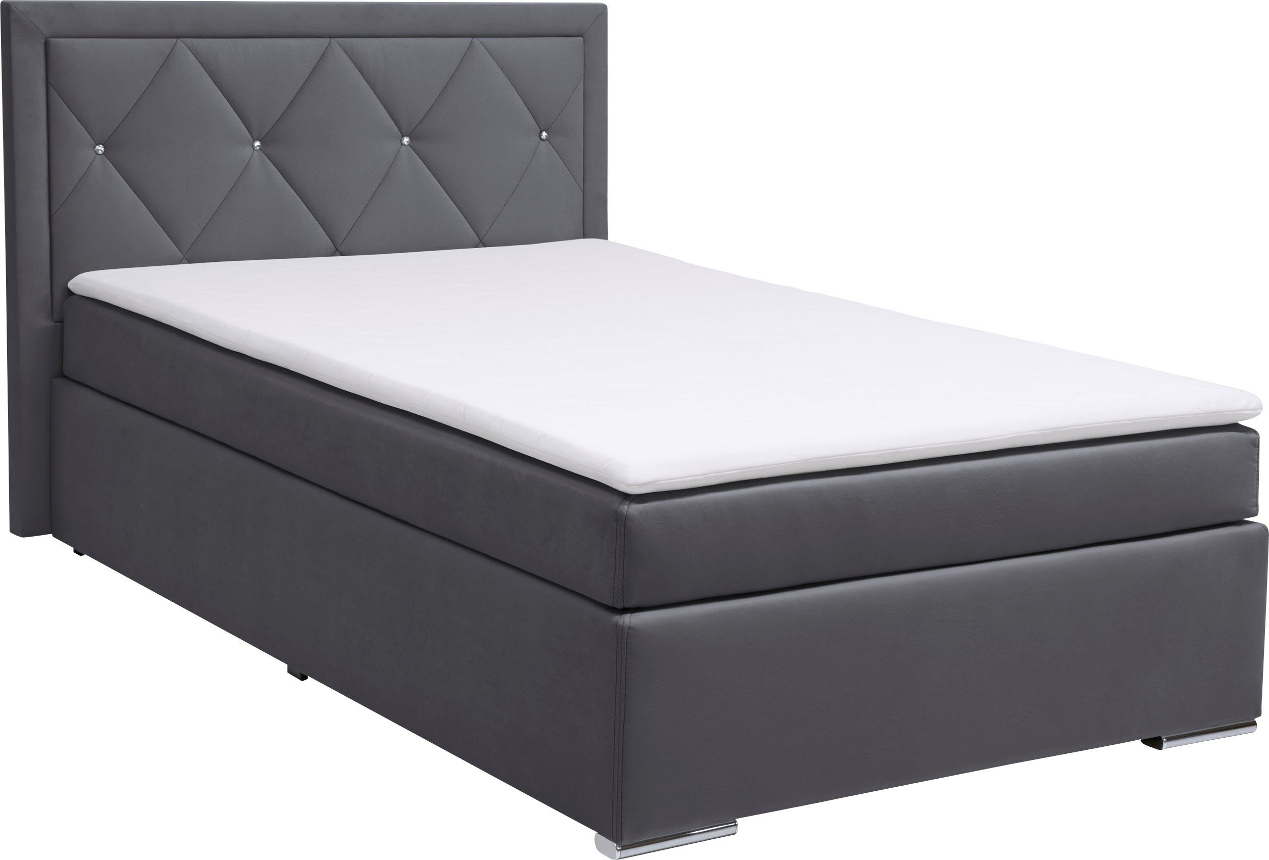 Leonique Boxspring Alfie, bestseller, optioneel met bedlade met strassteentjes in het hoofdbord, h2, h3 en h4 ter keuze
