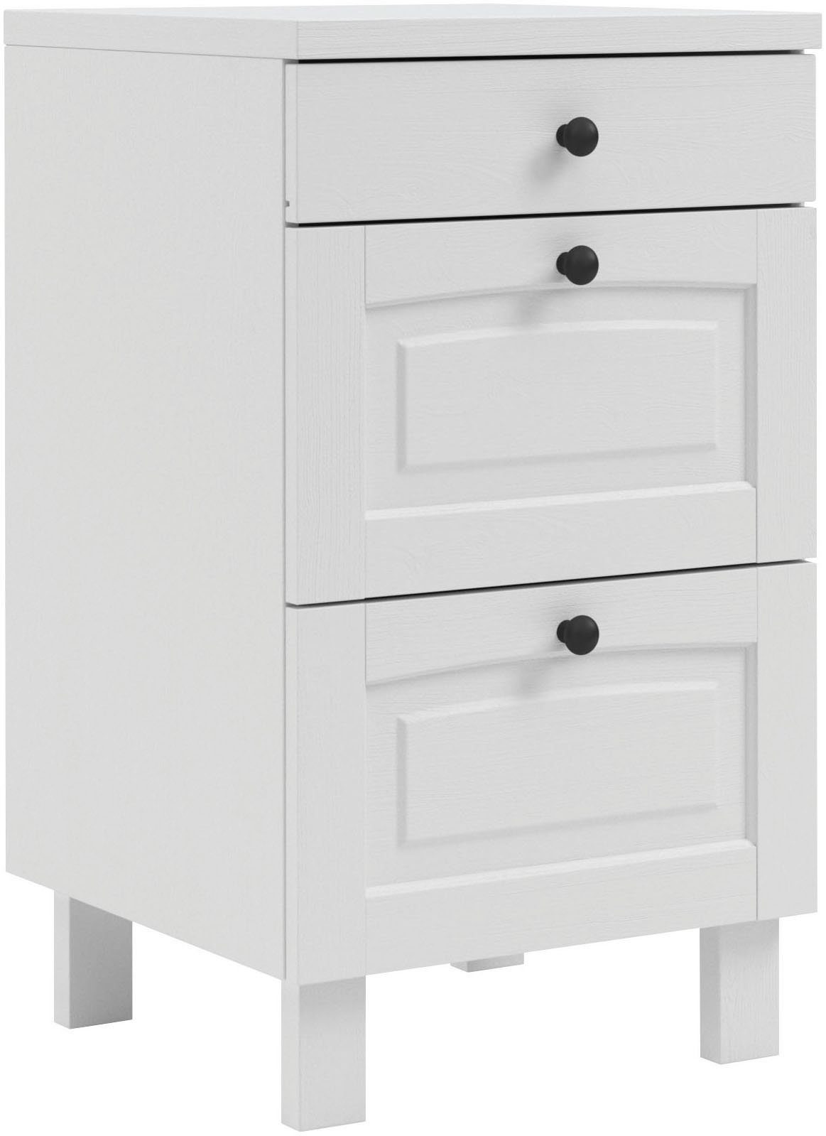 Kochstation Onderkast KS-Osby Massief grenen, breedte 50 cm, 3 laden (1 stuk) onderkasten wit