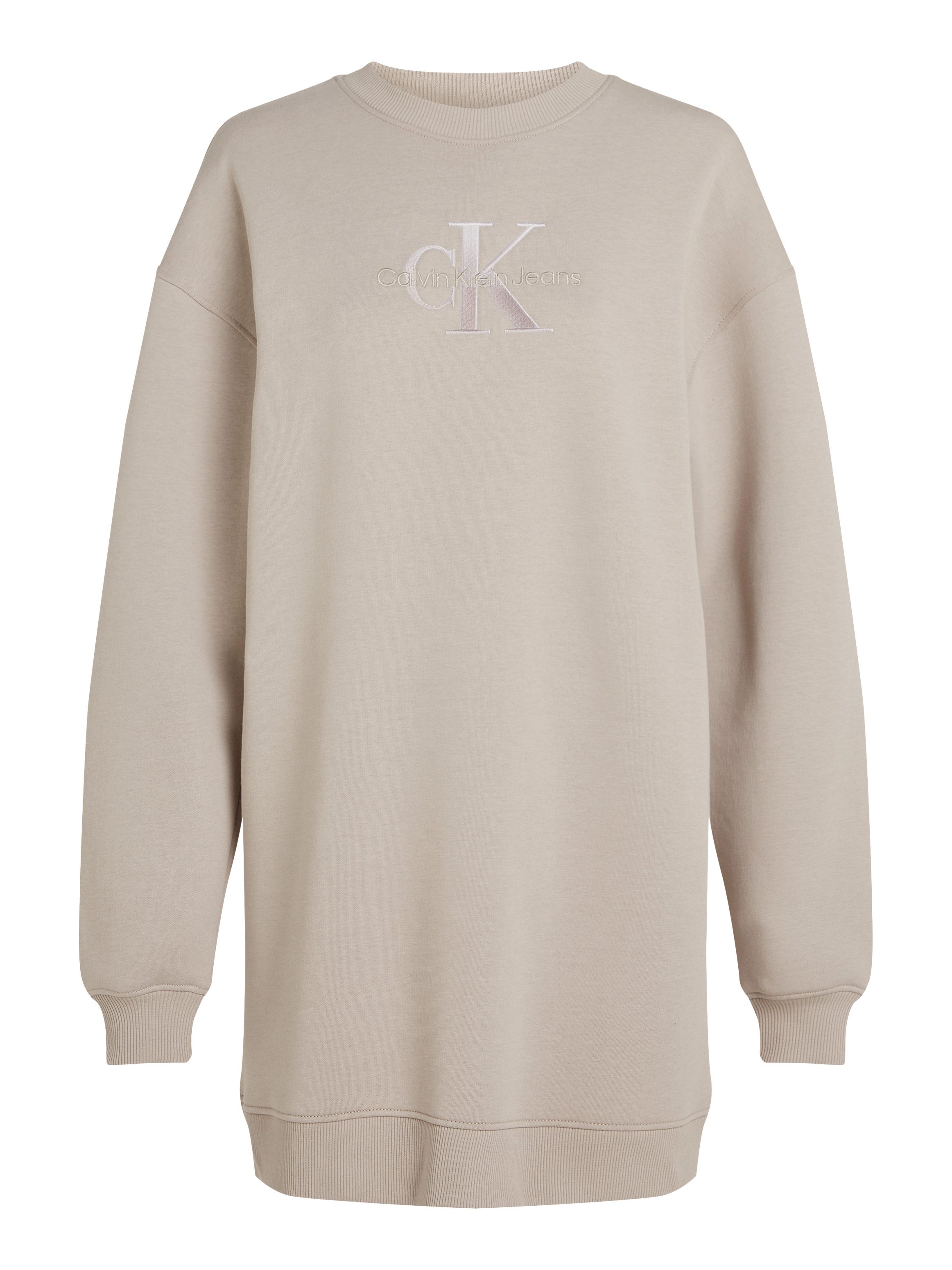 Calvin Klein Sweatjurk EMBROIDERED MONOLOGO CREW DRESS