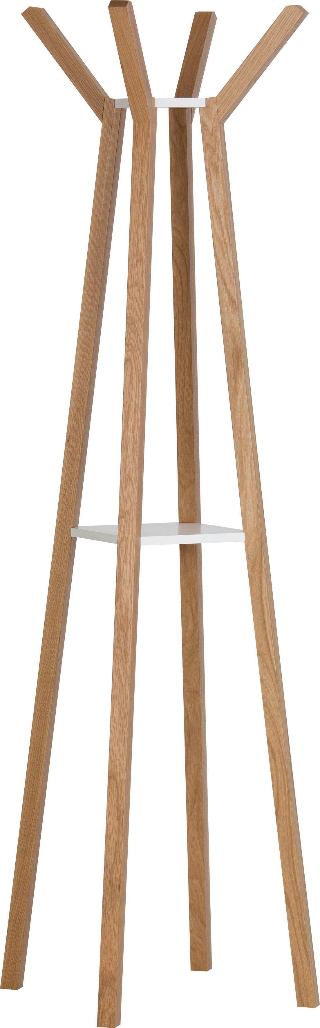 Woodman Kapstok Monti in scandinavisch design, van massief eiken, met 4 haken
