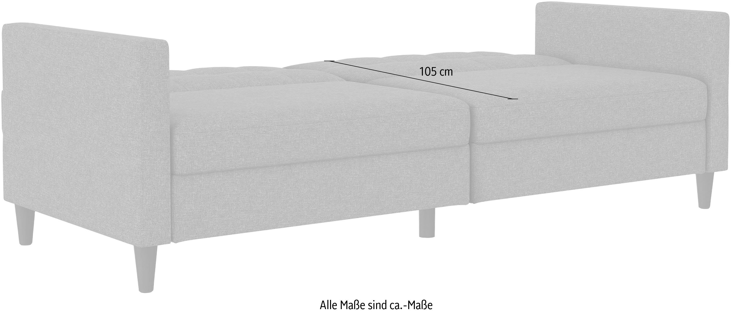 Dorel Home 3-zitsbank Hartford II Slaapfunctie, rugleuning 2-delig, 3-voudig verstelbaar, zithoogte 43 cm