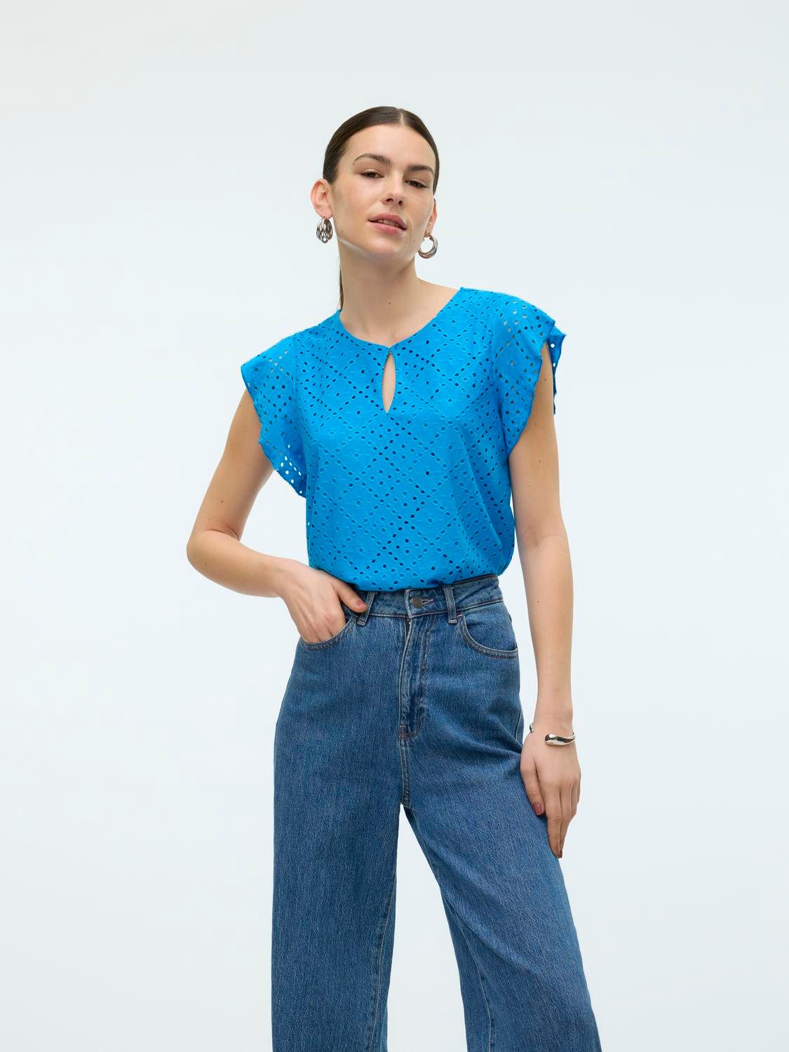 Vero Moda Shirt met korte mouwen VMTASSA SS O-NECK TOP JRS GA