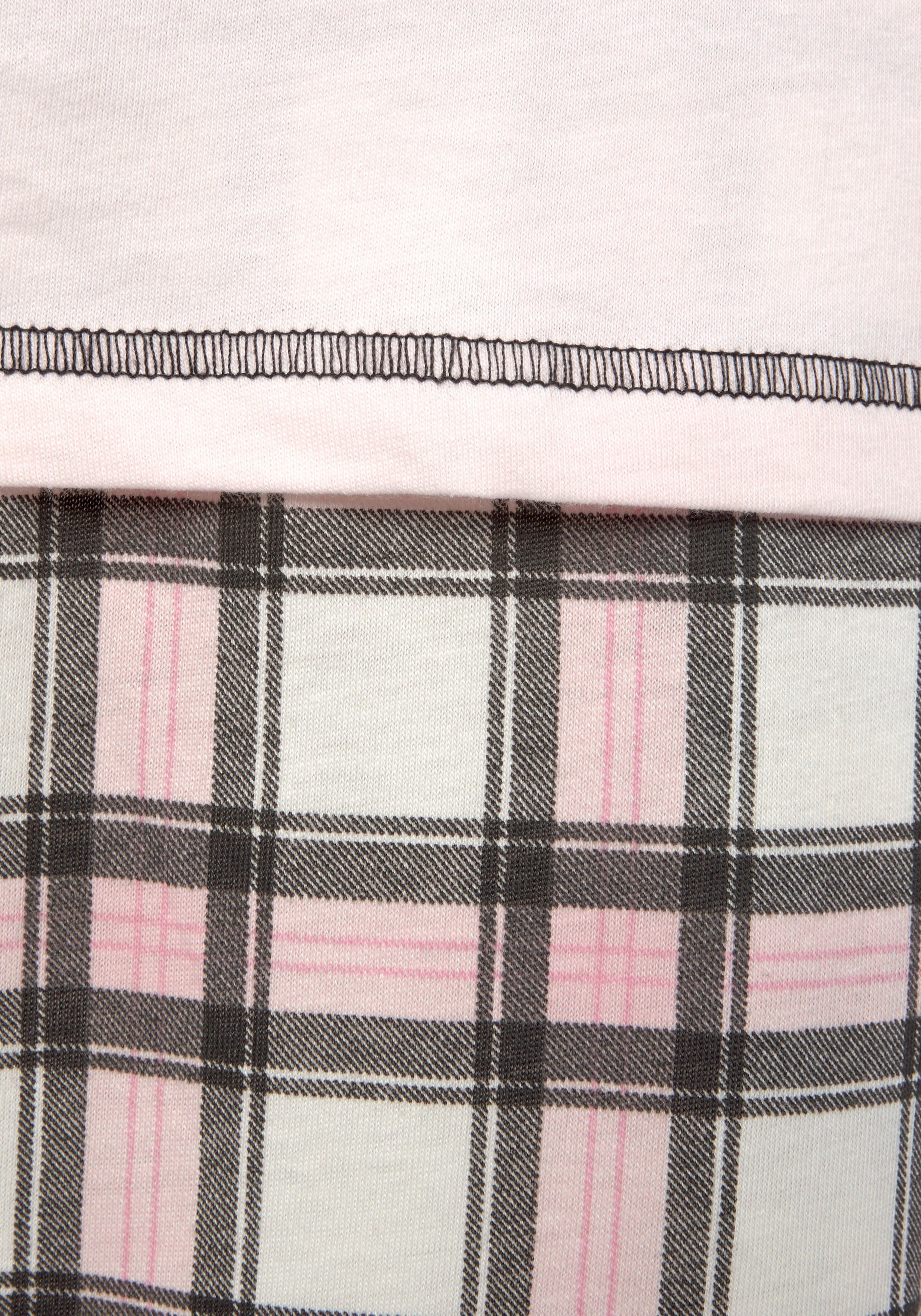 Vivance Dreams Pyjama in dubbelpack met ruitpatroon (4-delig, Set van 2)