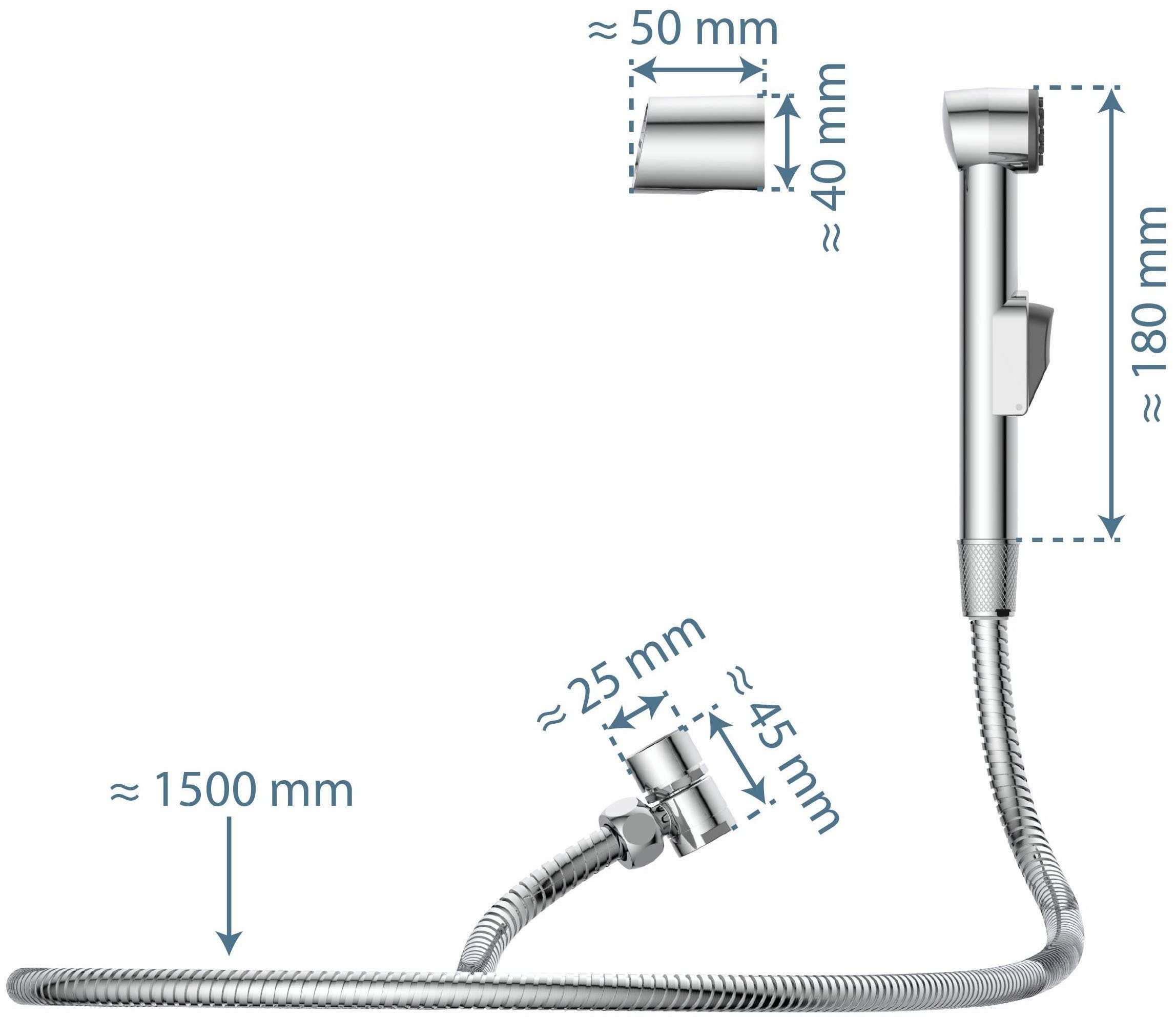 Schütte Wastafeldouche Wastafelhandsproeier met wandhouder + slang (150 cm) en adapter (set, 3-delig)