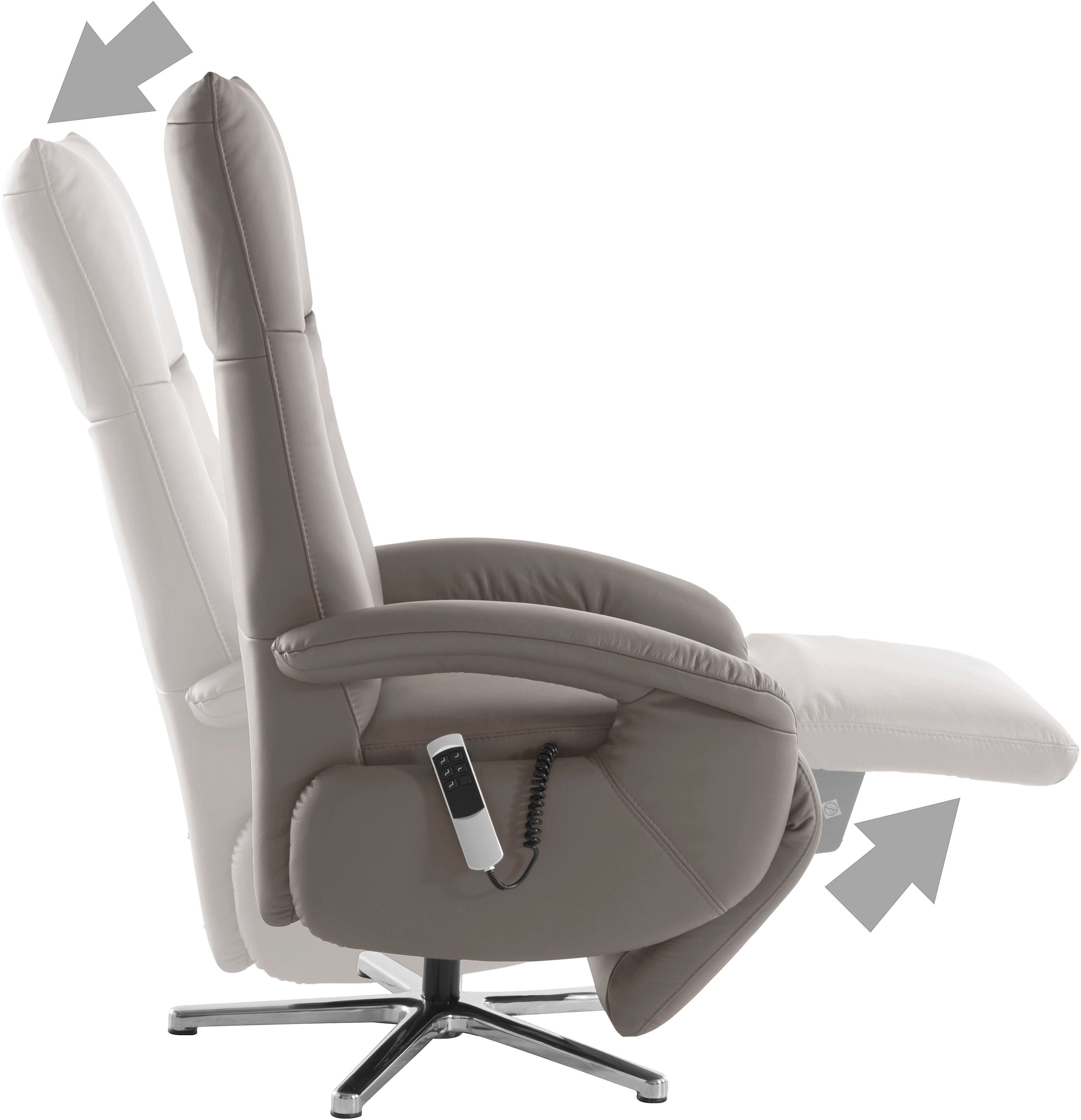 sit&more Relaxfauteuil Tycoon met verstelbare hoofdsteun en 360° draaifunctie keuze tussen handmatige of elektrische functie, ook met accu (draadloos)