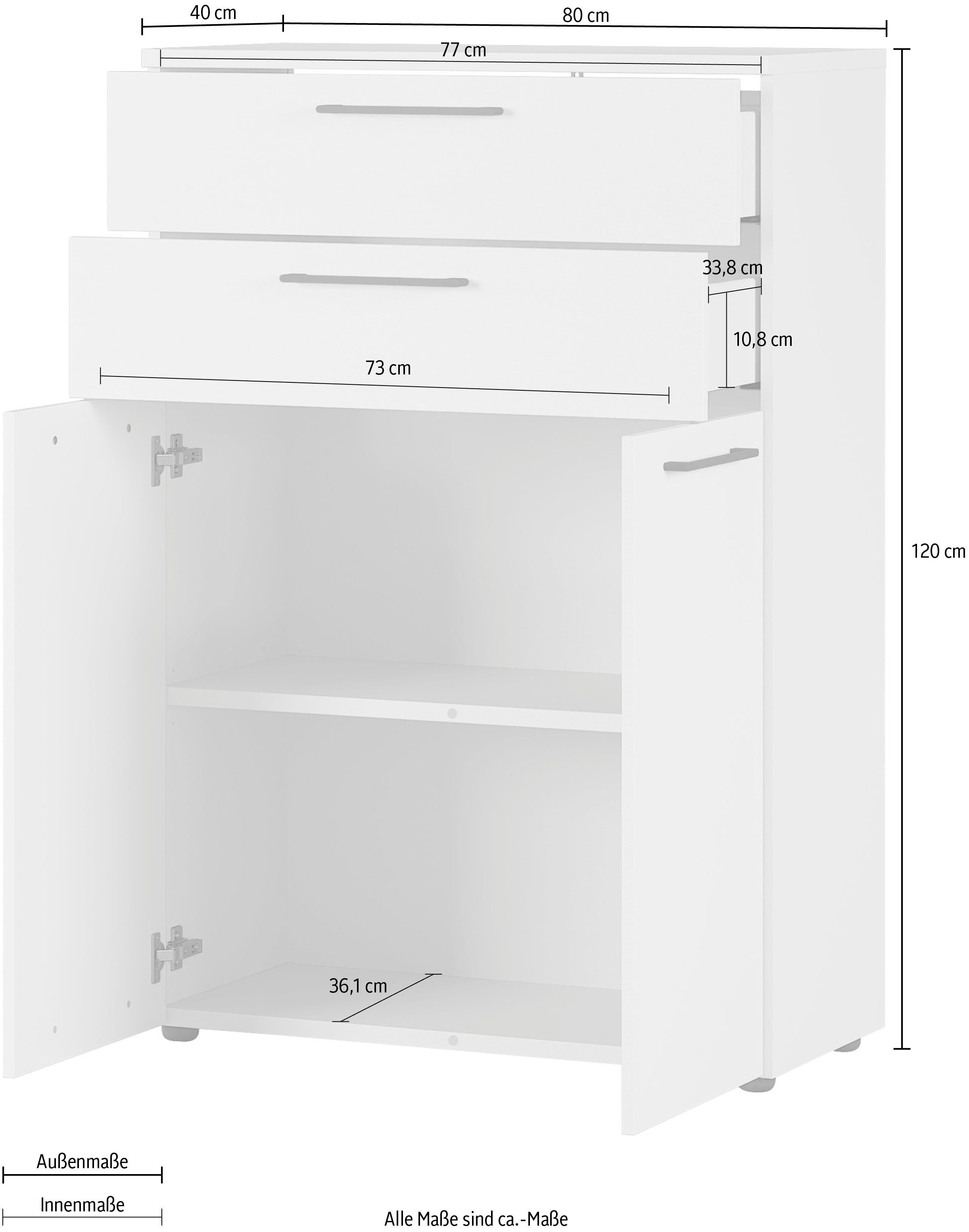 GERMANIA Archiefkast GW-Agenda opt. met lade, afmetingen 80x120 cm, made in germany