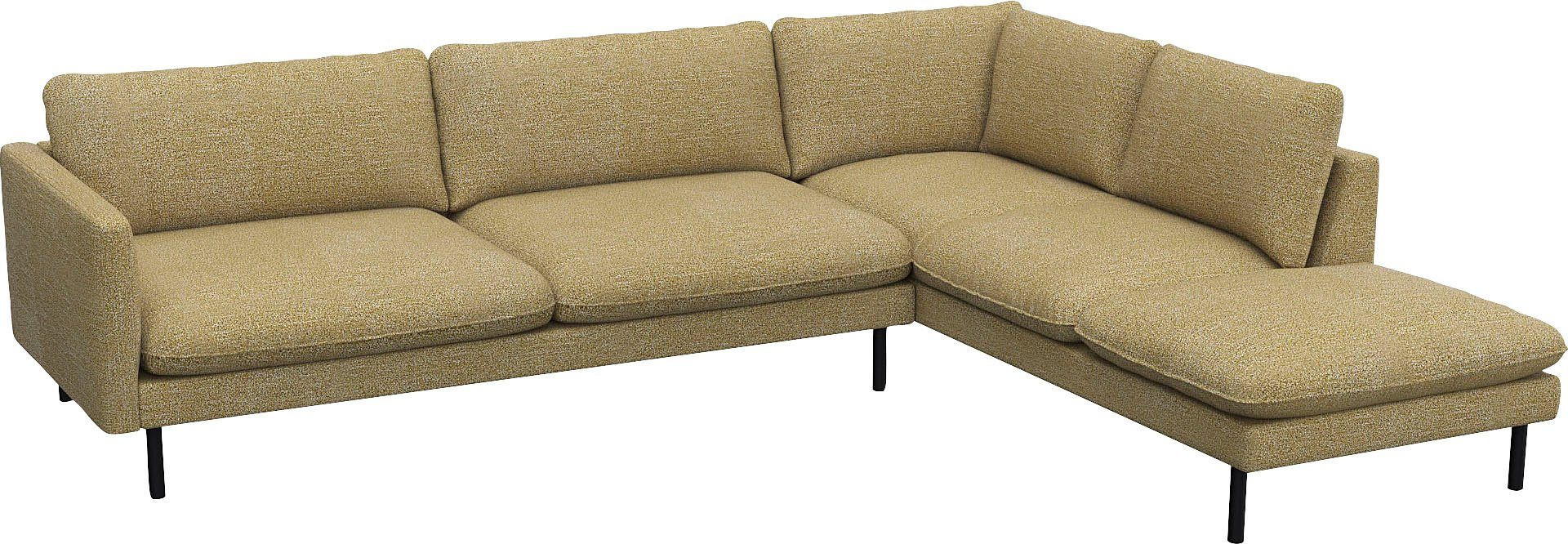 FLEXLUX Hoekbank Bolzano, elegant en comfortabel, L-vorm Zitting opgebouwd met koudschuim & staalgolven, losse zit- & rugkussens