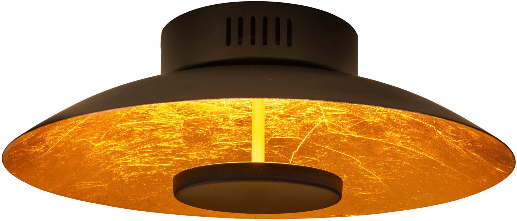 näve Led-plafondlamp Firenze rond, zwart/goudkleur, 36x led warmwit, niet dimbaar, d: 40 cm (1 stuk)
