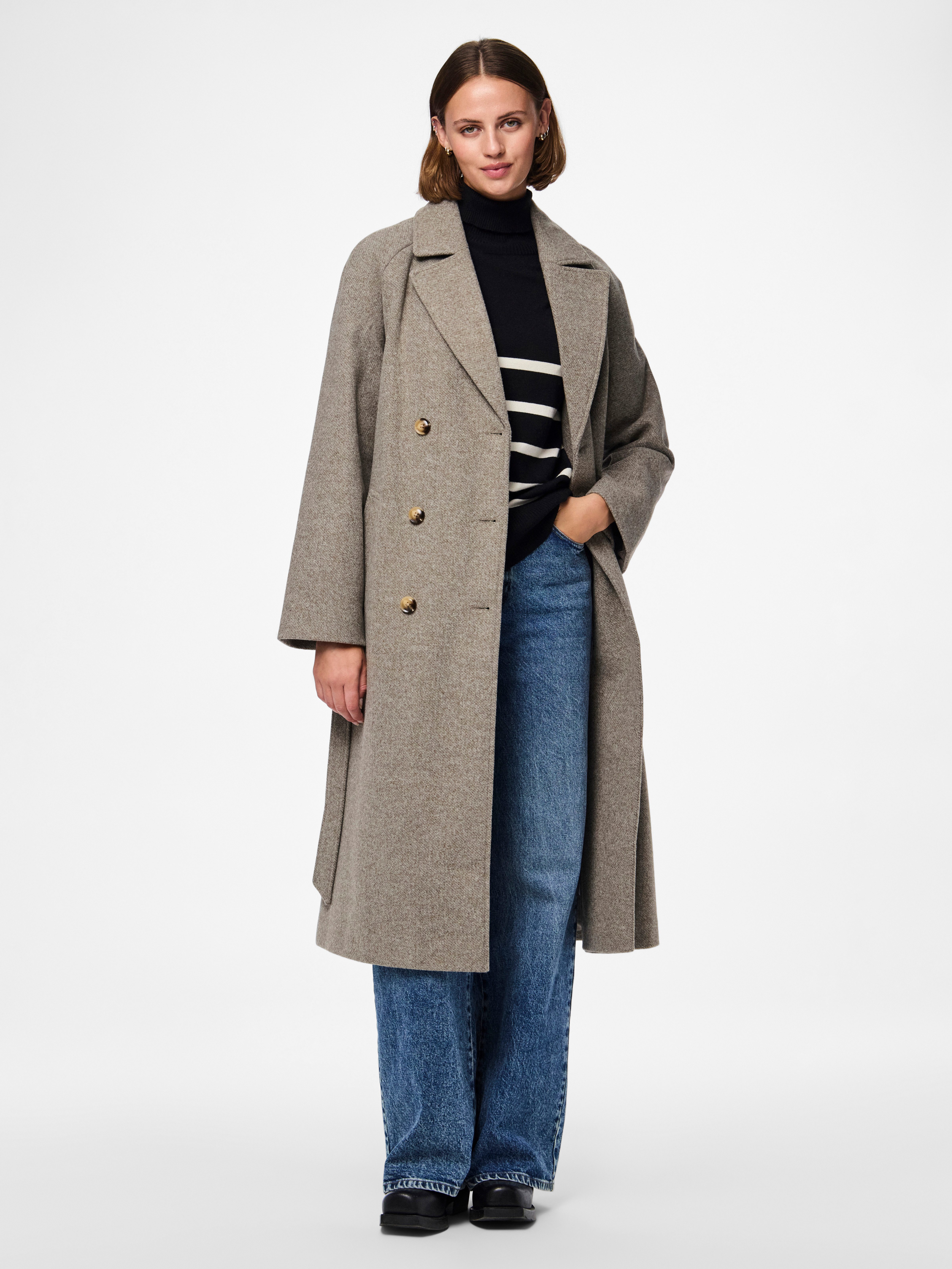 pieces Lange jas PCMARBEL LONG COAT NOOS