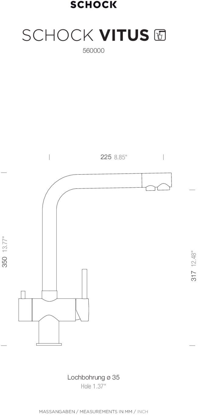 Schock Keukenkraan VITUS Hogedruk, feestuitloop