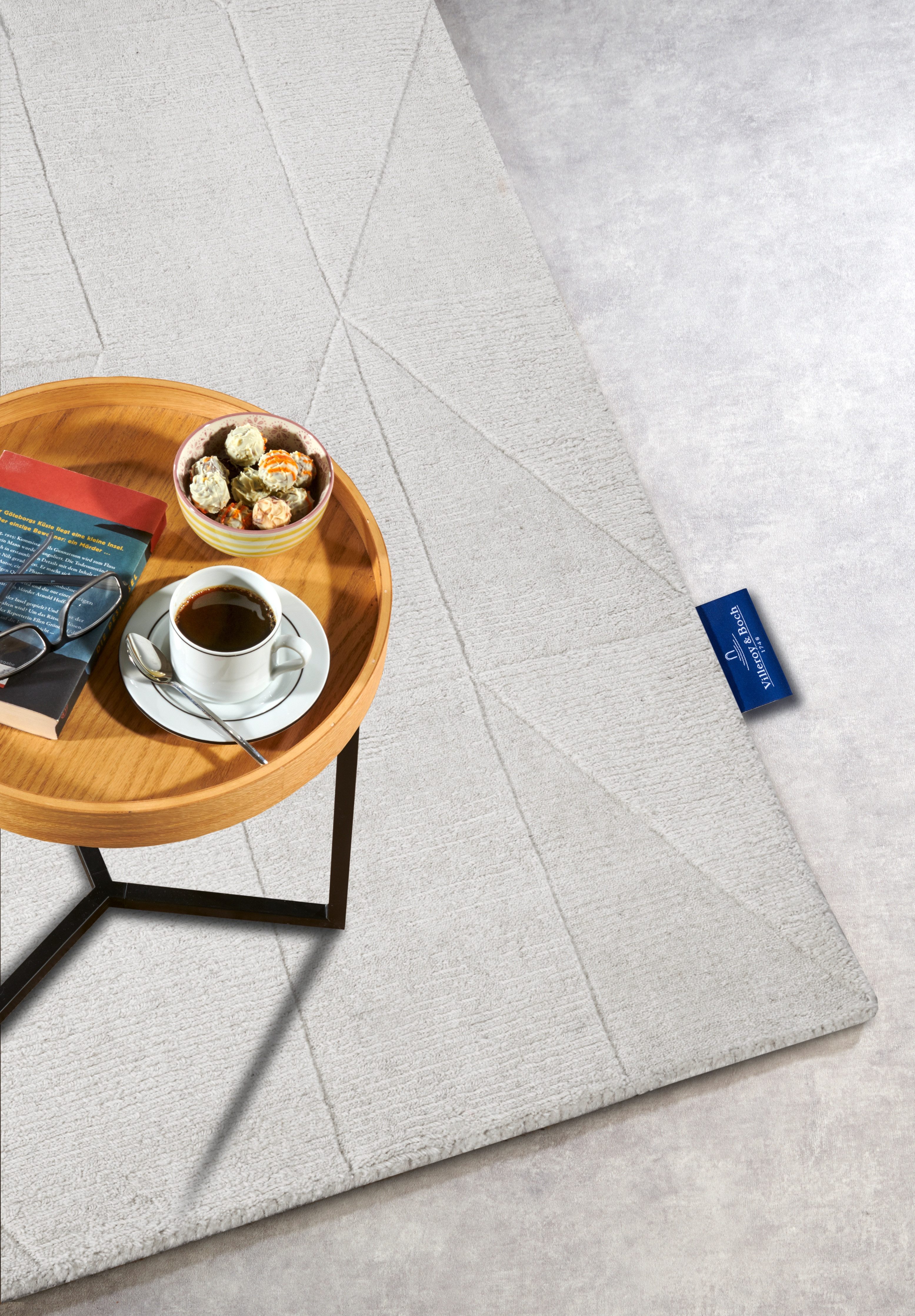 Villeroy & Boch Wollen kleed Ursule Loper, handgeweven, wol, natuur, woonkamer, geometrie, boho