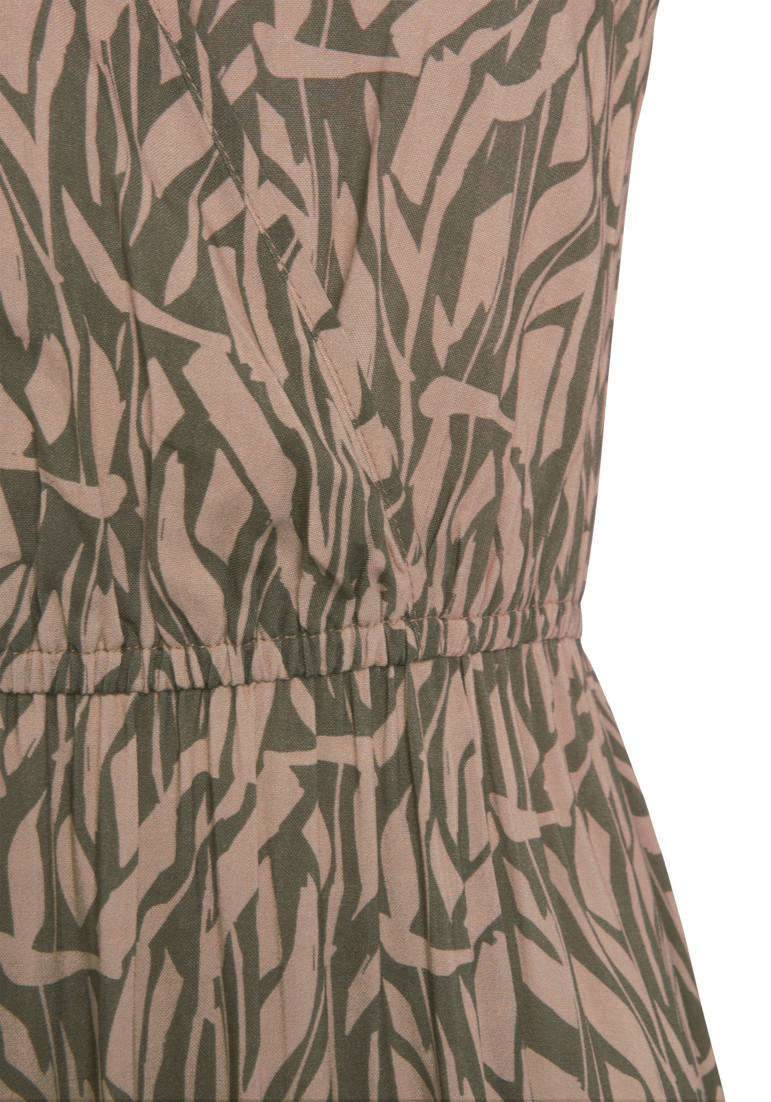 Buffalo Maxi-jurk in all-over print met v-hals en split, zomerjurk, strandjurk
