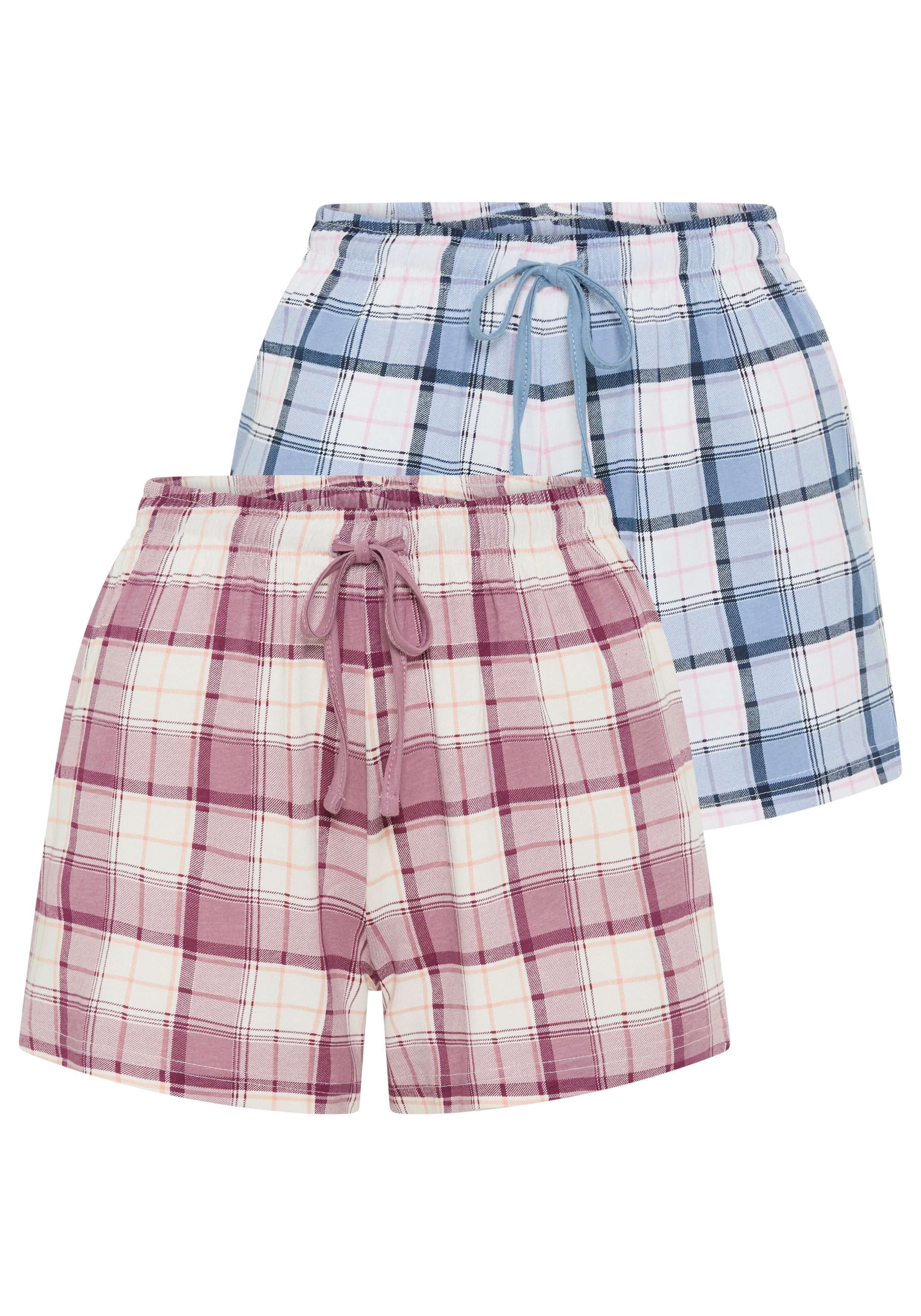 Vivance Dreams Shortama met geruite pyjamashorts (Set van 2)