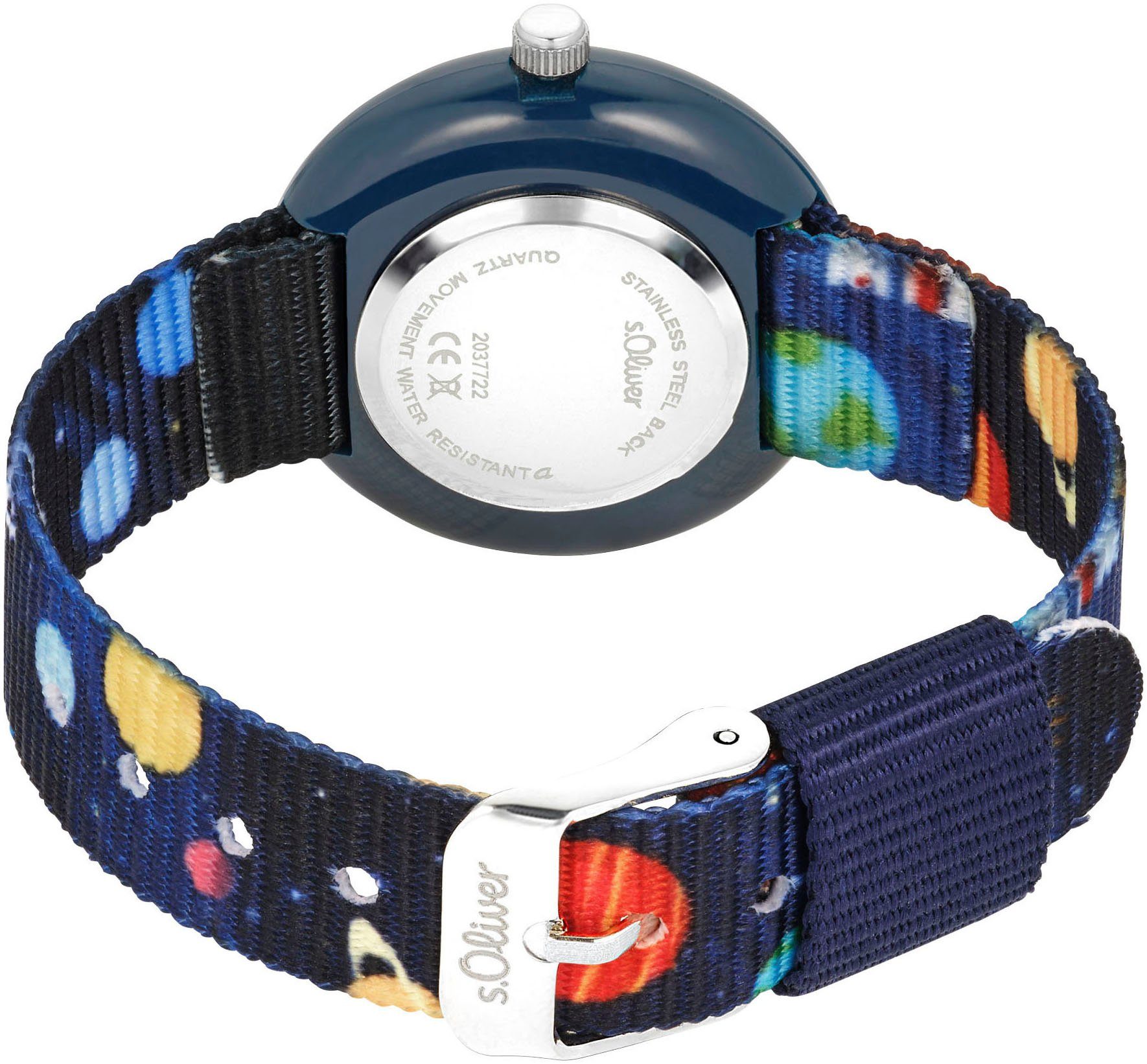 s.Oliver Kwartshorloge Armbandhorloge, kinderenhorloge, ruimteveer, ruimte, planeten, cadeau-idee