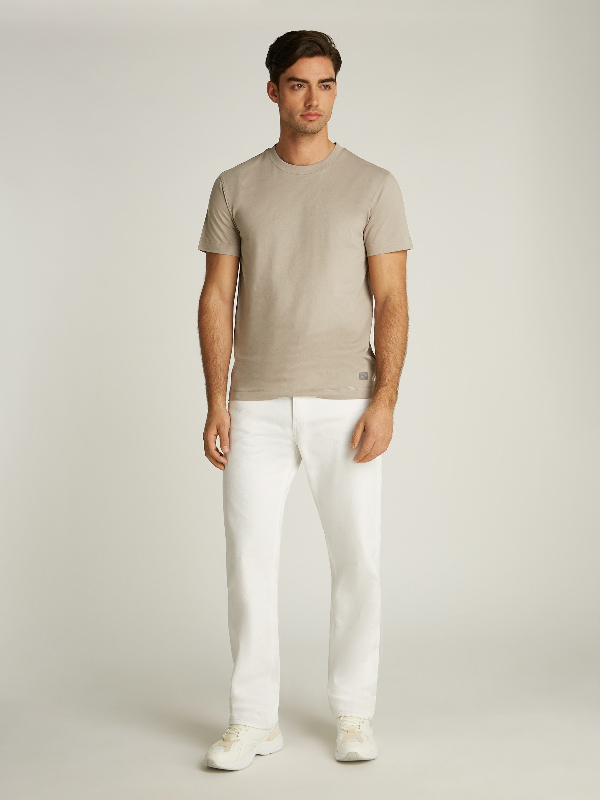 Calvin Klein Shirt met ronde hals WOVEN LABEL REGULAR TEE