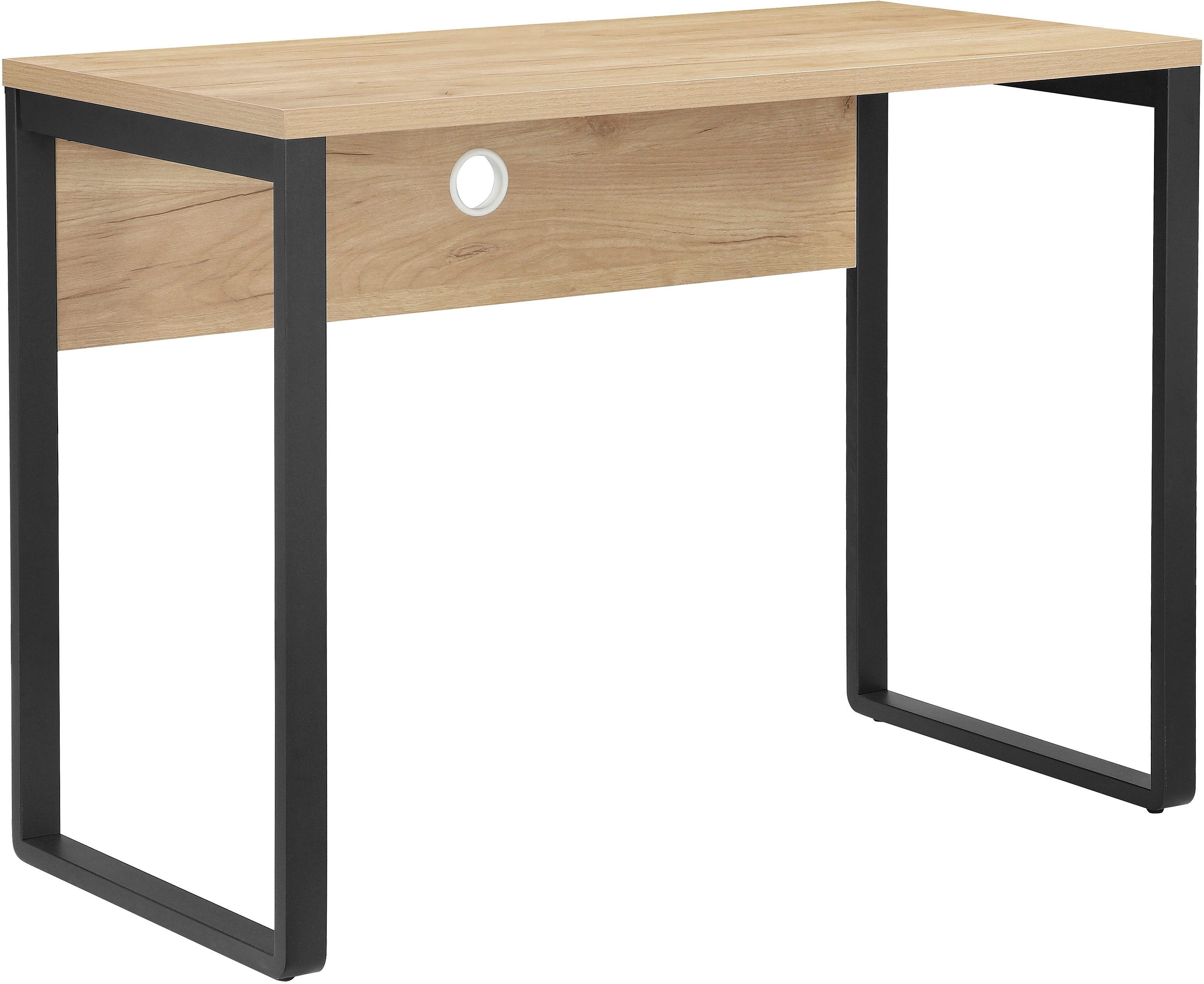 Places of Style Bureau Moid Computertafel, kabeldoorvoer, metalen slede, breedte 100 cm