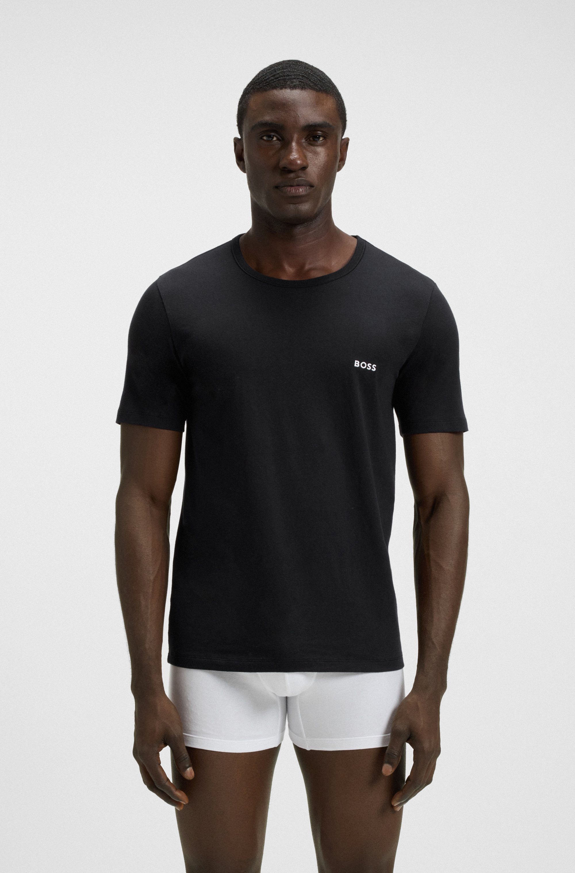 BOSS T-shirt TShirtRN 3P Classic met boss borduurwerk (set, 3-delig)