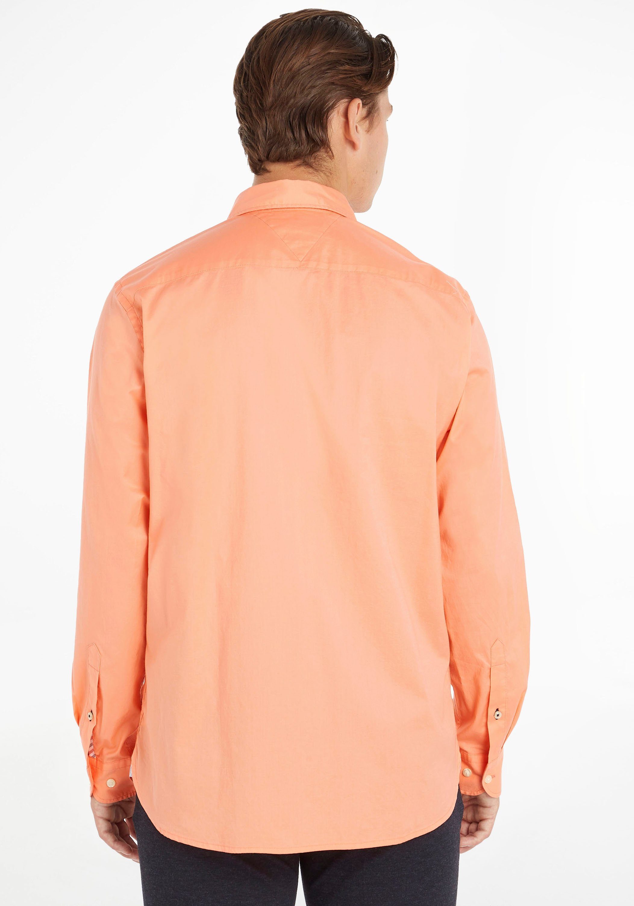 Tommy Hilfiger Overhemd met lange mouwen FLEX POPLIN RF SHIRT met tommy hilfiger labelschild binnenin de knoopsluiting (1-delig)