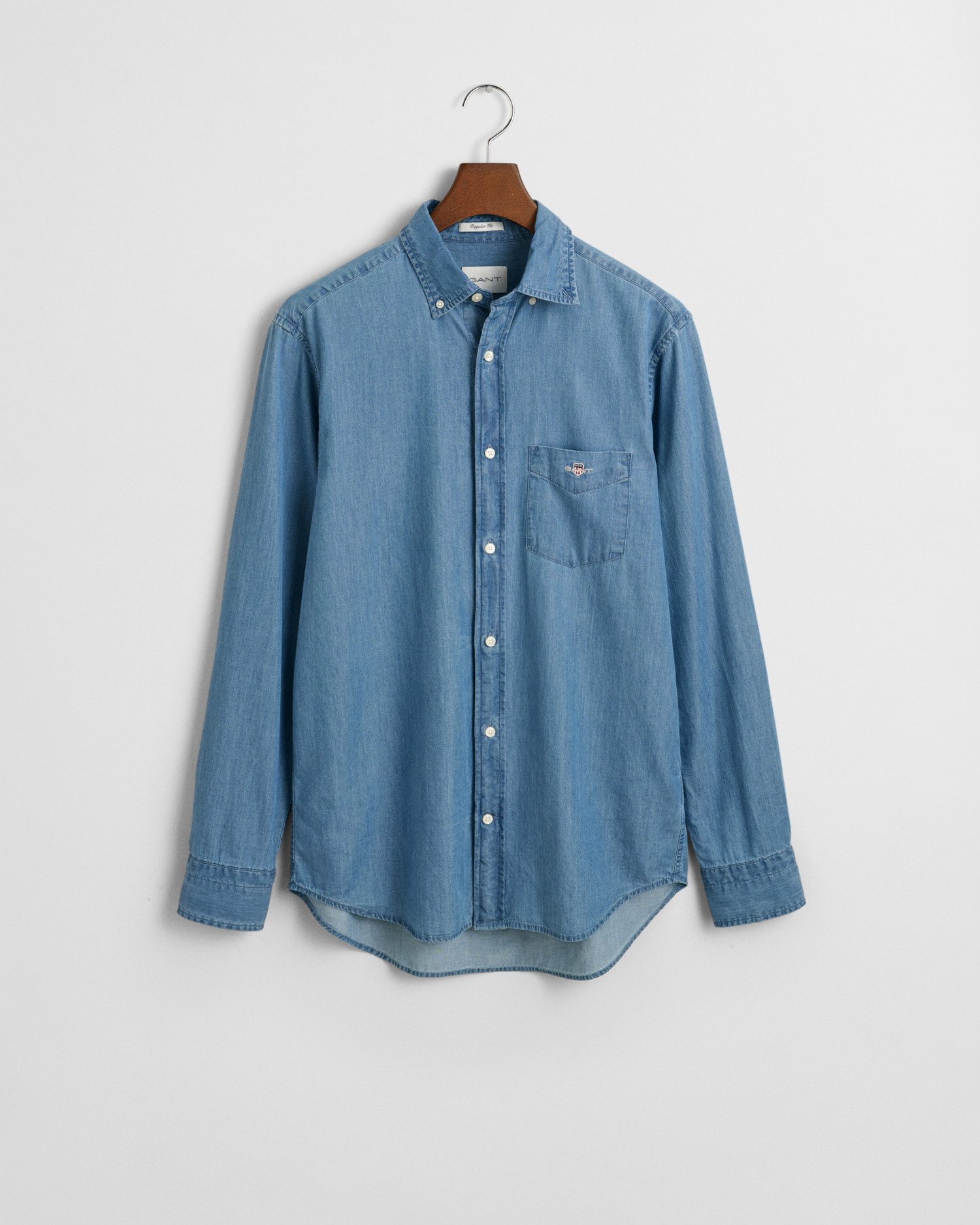 Gant Overhemd met lange mouwen Regular Fit Denim Overhemd Jeanshemd onderhoudsvriendelijk