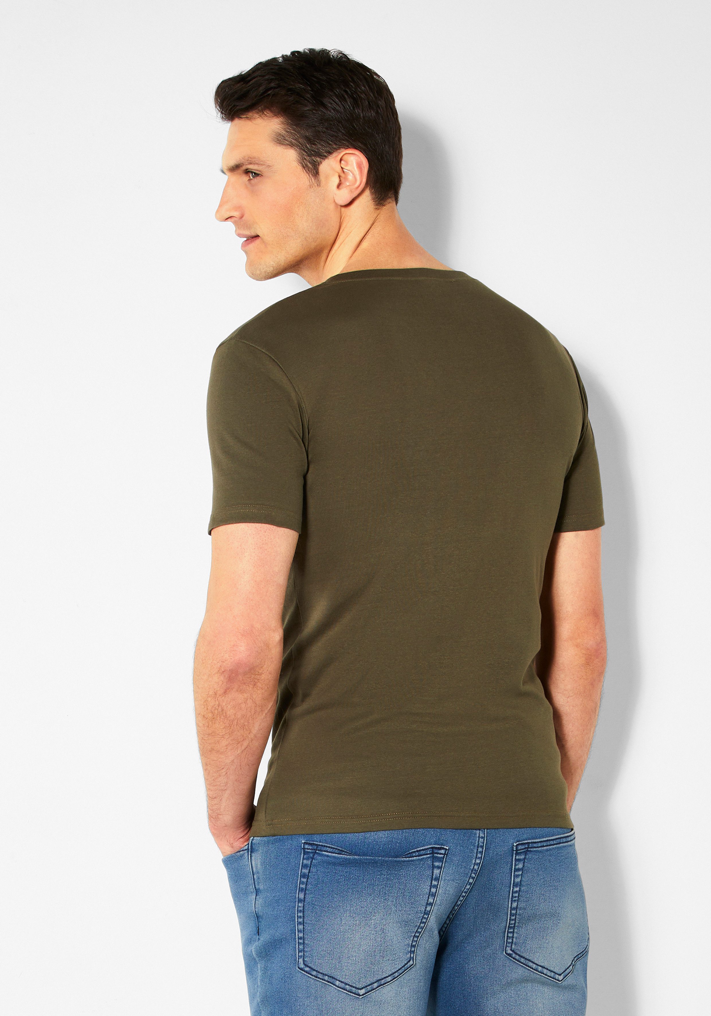 H.I.S T-shirt met een verfijnde knoopsluiting, perfect als onderhemd (set)