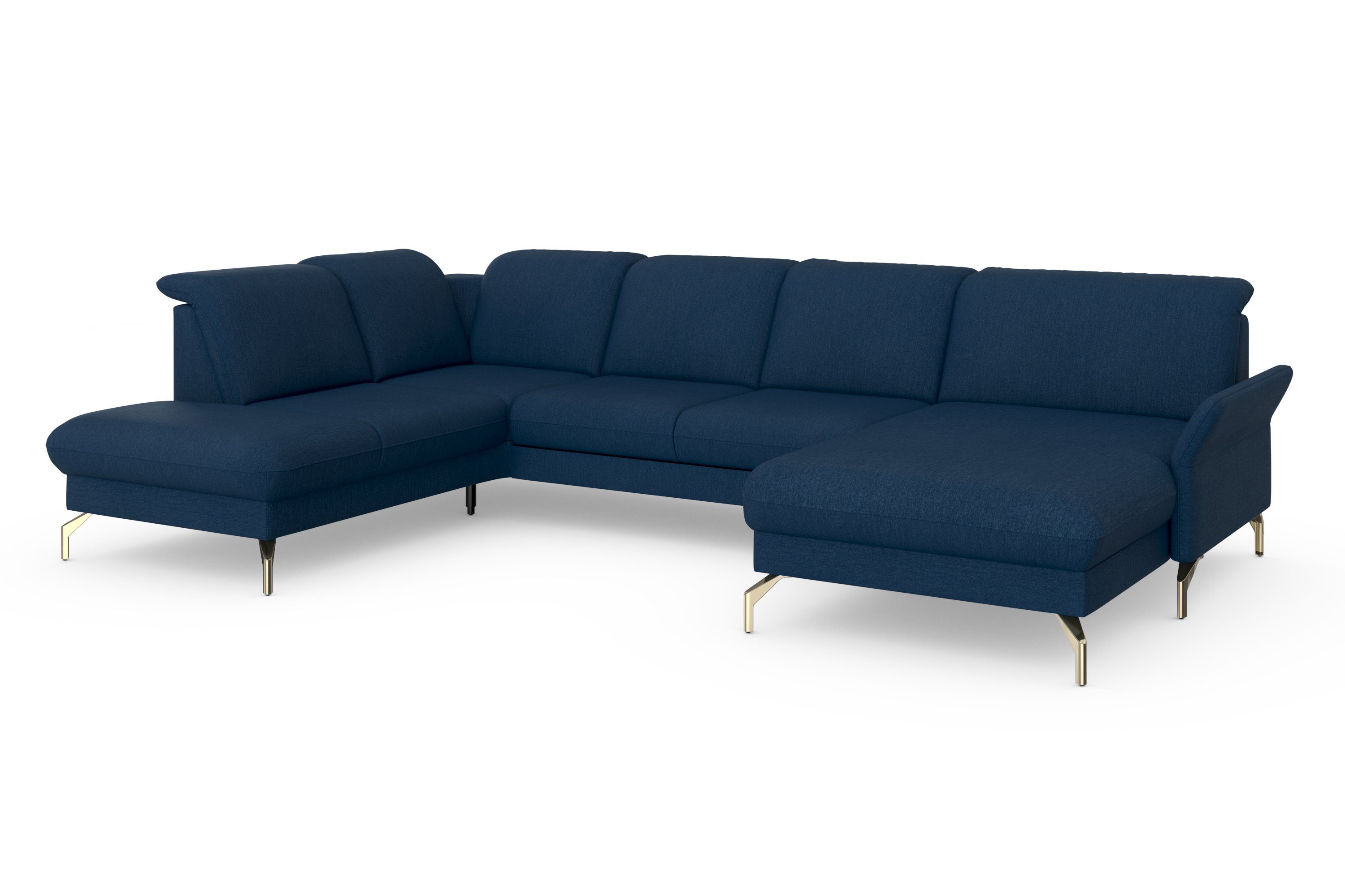 sit&more Zithoek Fashion U-vorm naar keuze met verstelbare hoofdsteun, uittrekzitting, motorisch, nikkel poten