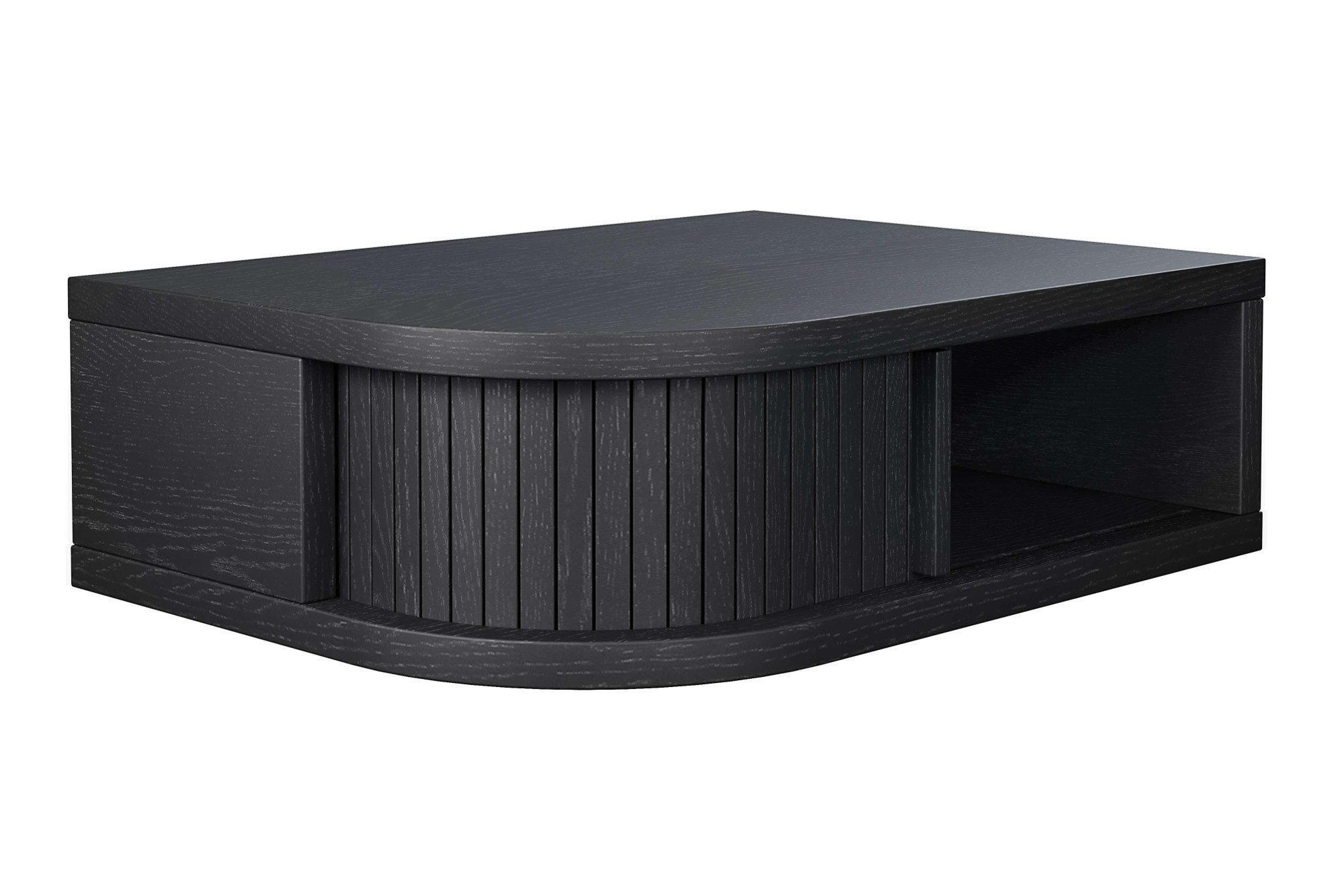 Woodman Nachtkastje Farsta in 3 kleuren, met tambour schuifdeuren, met eikenhout gefineerd