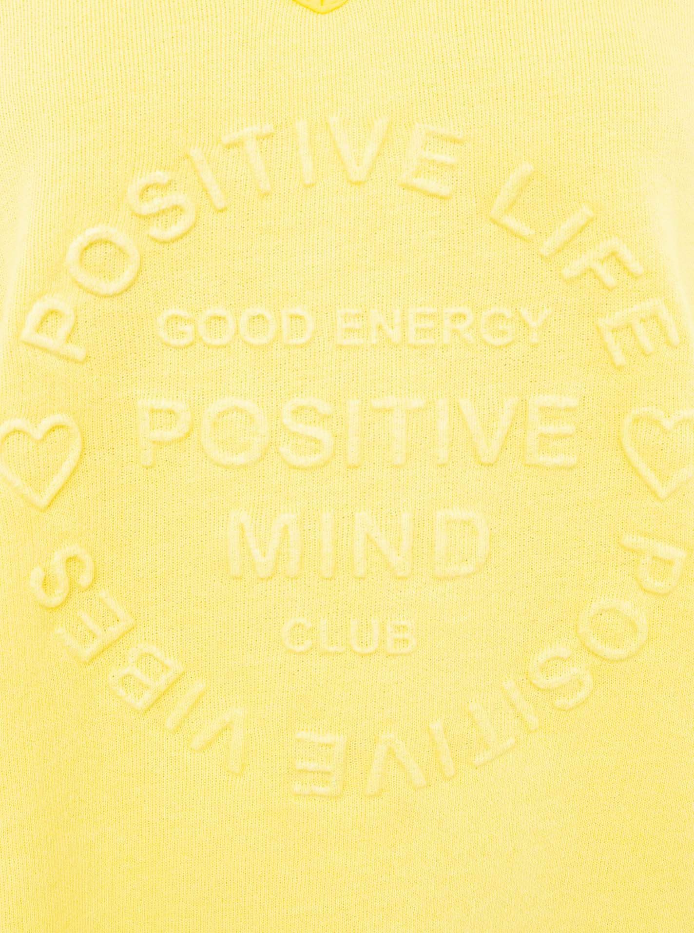 Zwillingsherz Sweatshirt "Positive Mind" met v-halslijn in used look en stempelprint